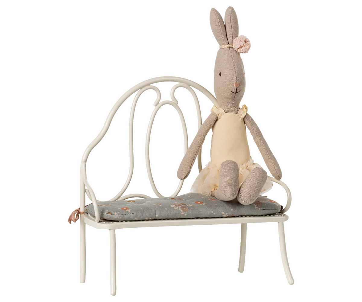 Maileg Vintage bench, Miniature - Off white - Image 4