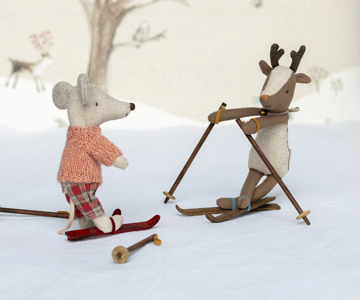 Maileg Winter Mouse with Ski Set, Big Sister - Image 2