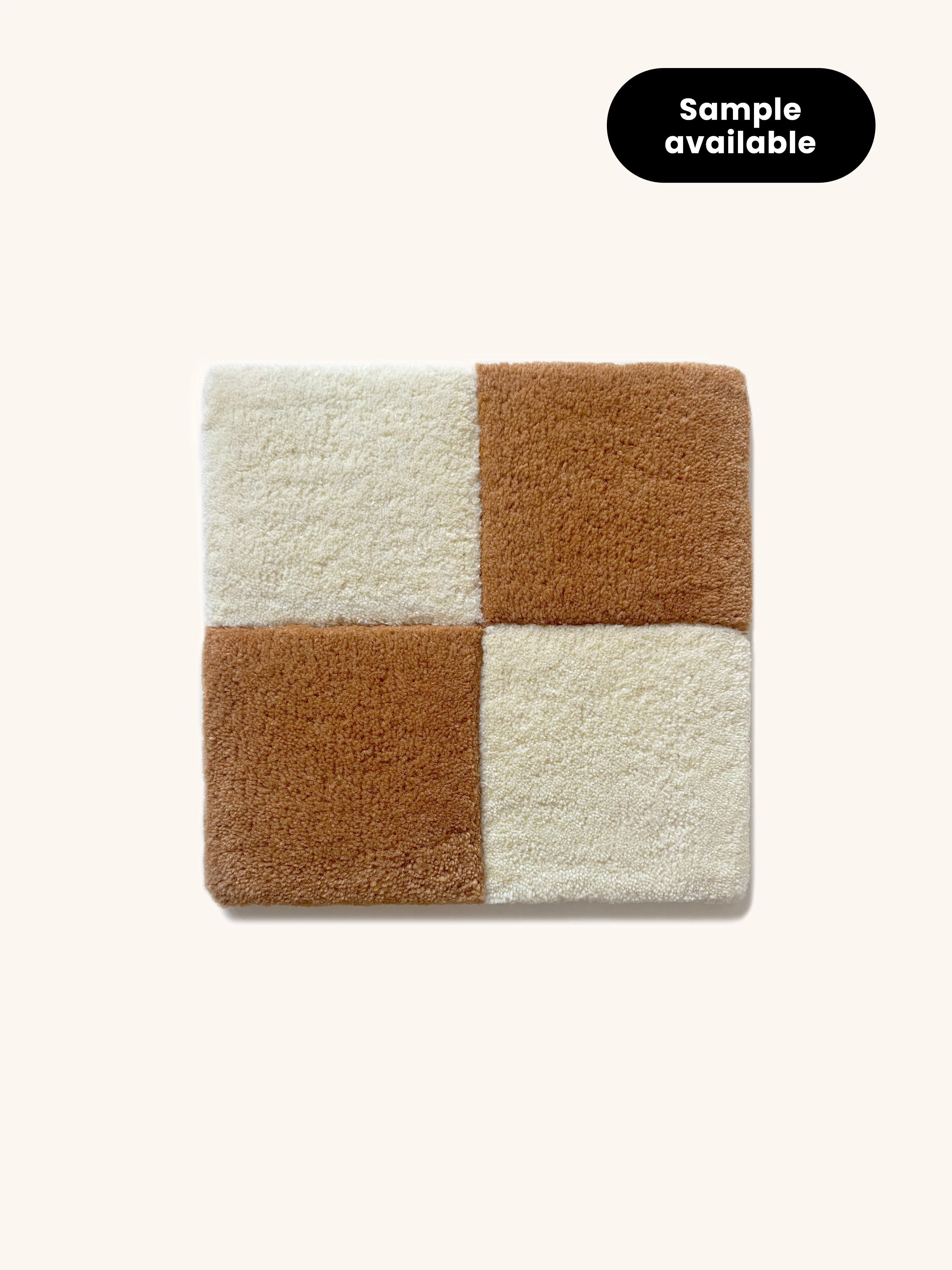 Maison Deux Rug CHECKERBOARD Terra Brown 3.9 x 5.9ft - Image 3