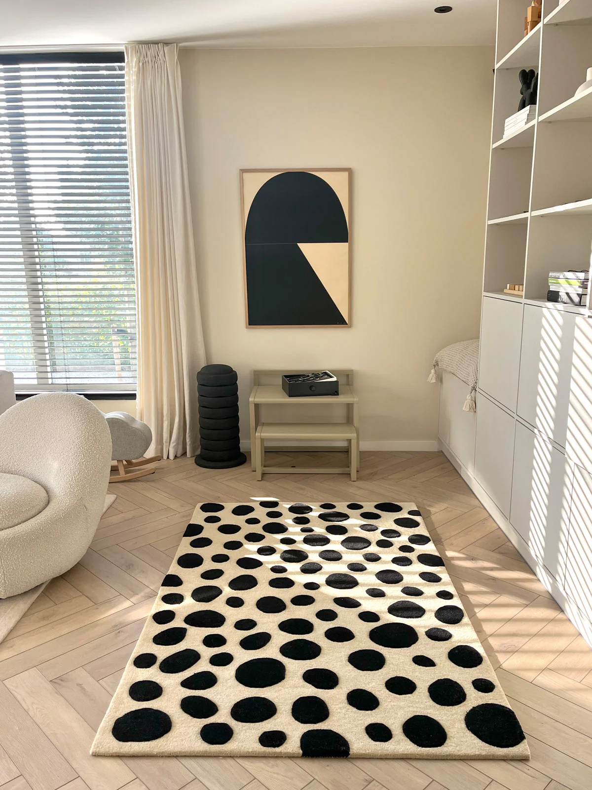 Maison Deux Rug CHEETAH Beige / Black Print Round Diam. 3.9ft - Image 2
