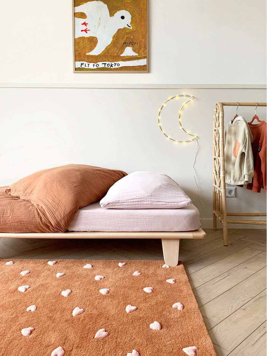 Maison Deux Rug HEARTS Brown / Pink Print 2.6 x 3.9ft - Image 6
