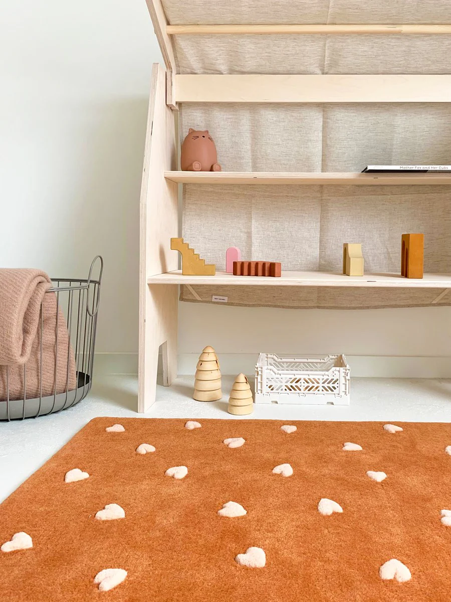 Maison Deux Rug HEARTS Brown / Pink Print 3.9 x 5.9ft - Image 4