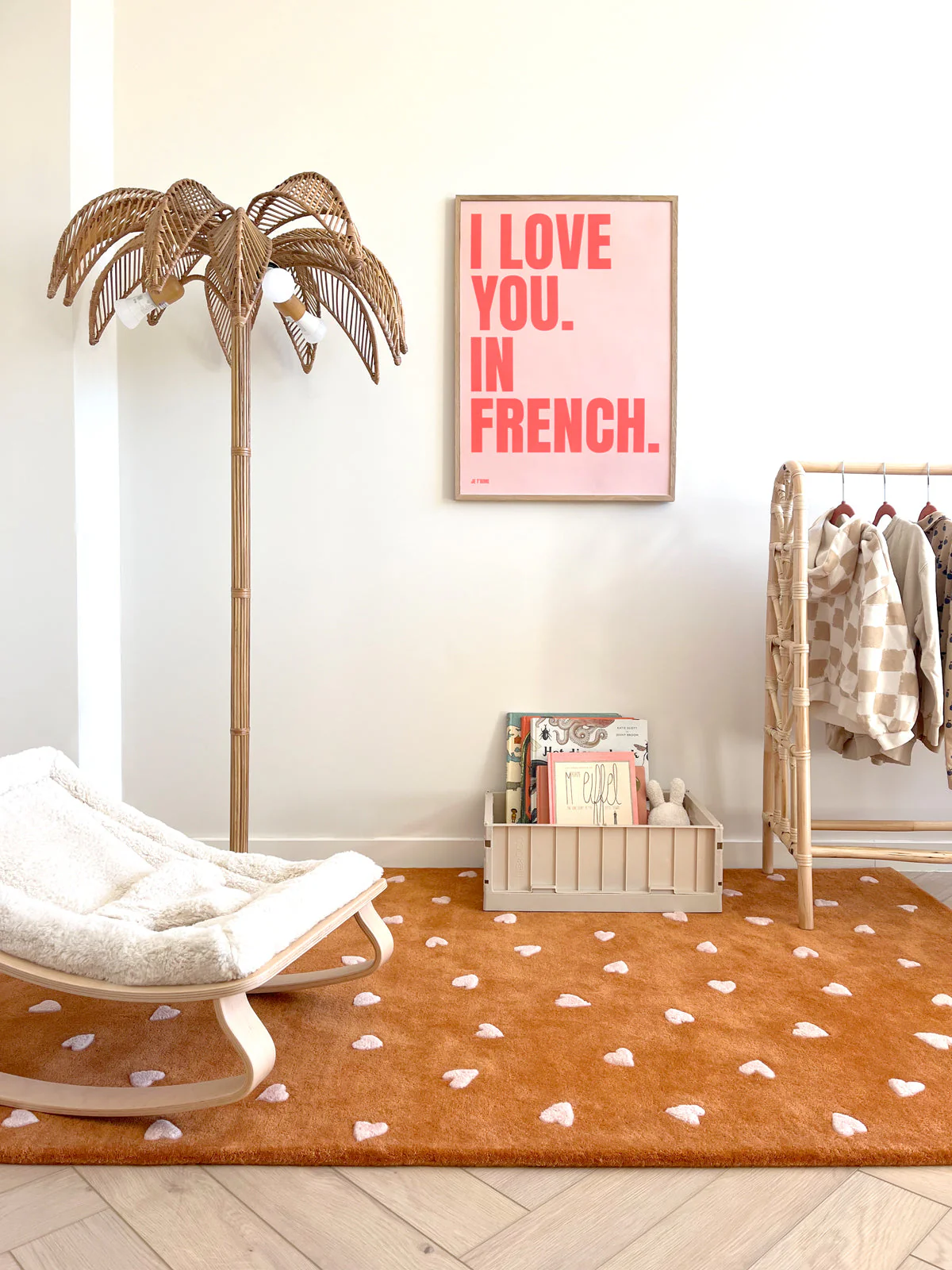 Maison Deux Rug HEARTS Brown / Pink Print 5.5 x 7.9ft - Image 2