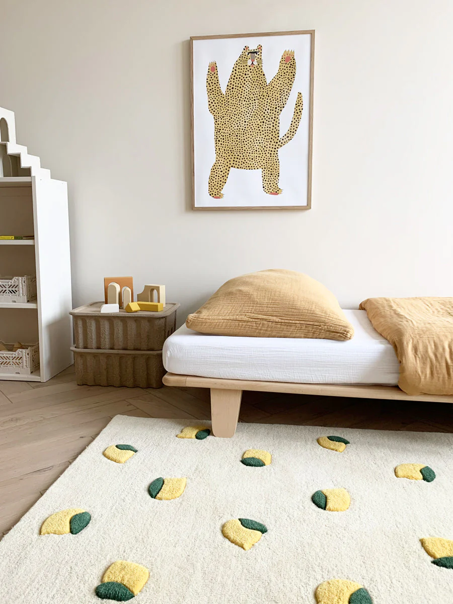 Maison Deux Rug LEMONS Cream / Yellow Print 2.6 x 3.9ft - Image 2
