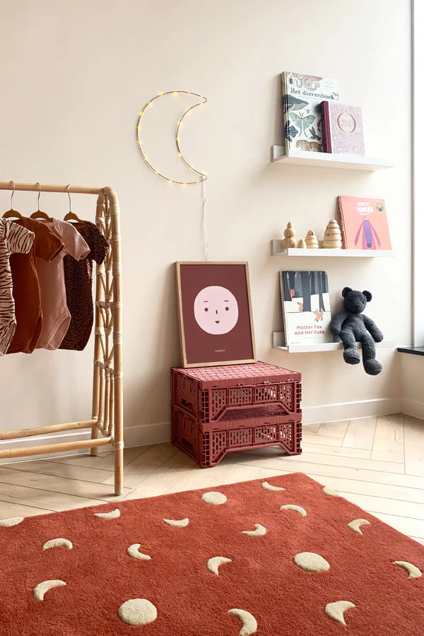Maison Deux Rug MOONS Brick Red / Gold Print 2.6 x 3.9ft - Image 2