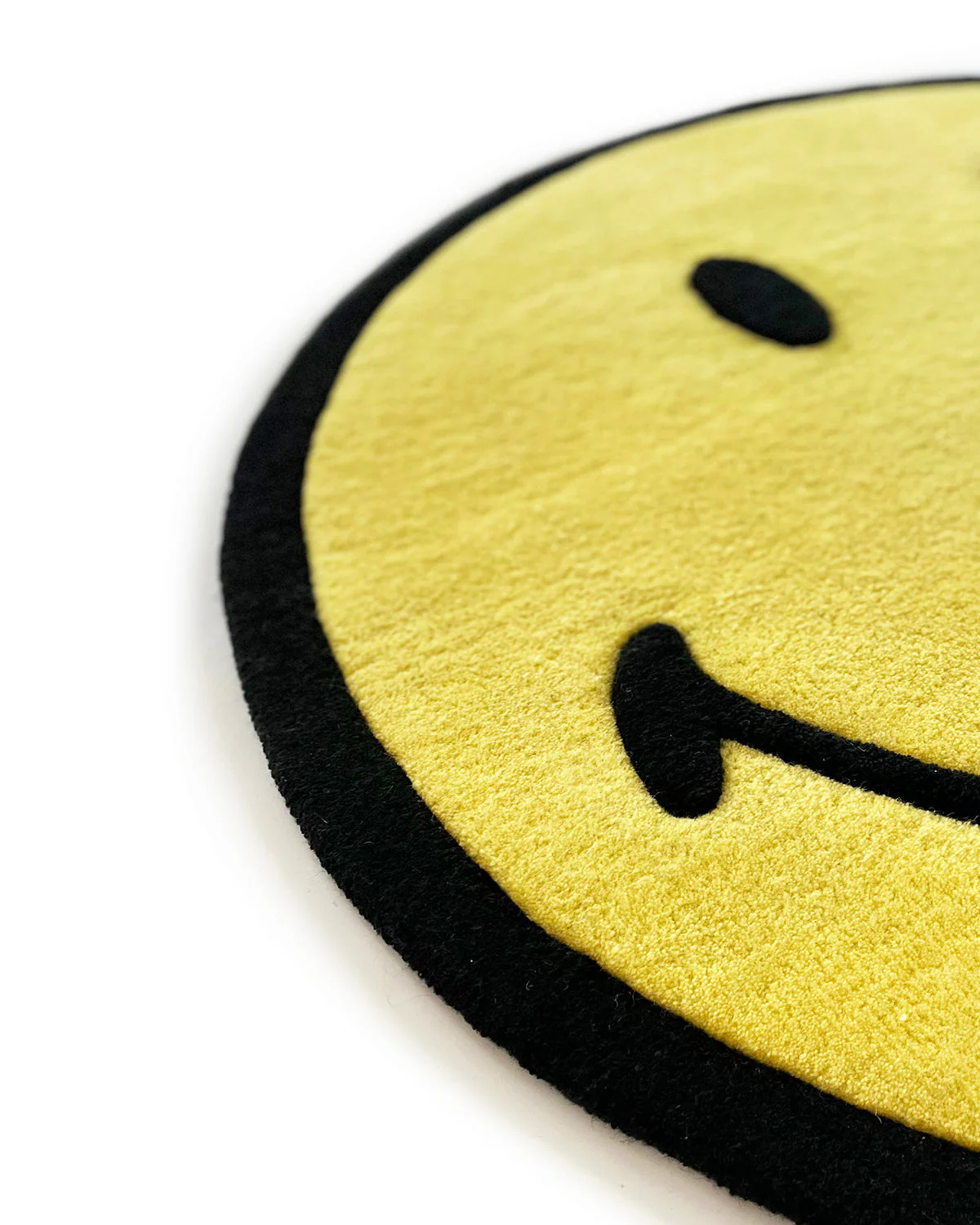 Maison Deux Rug SMILEY Yellow / Black Print Round Diam. 3.2ft - Image 3