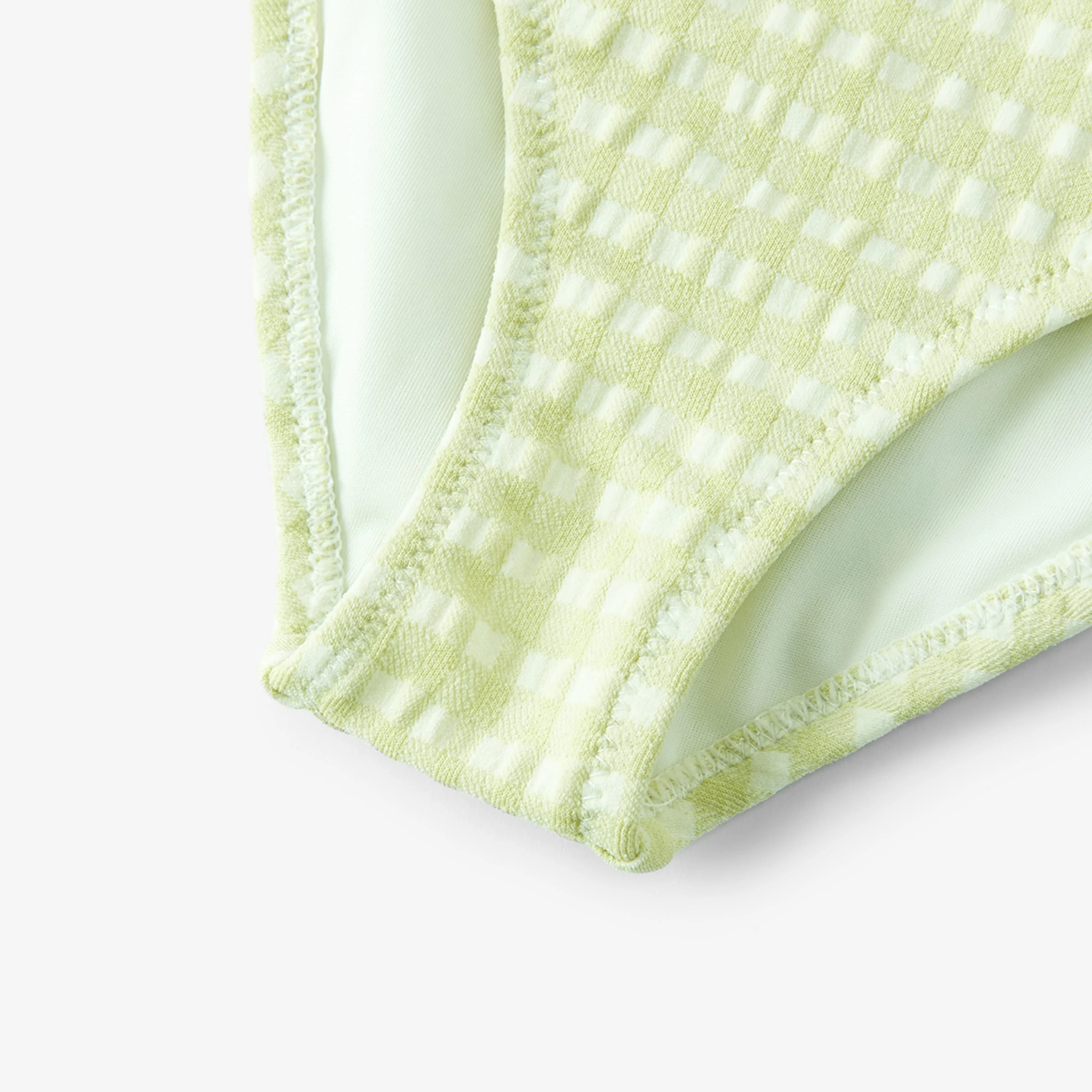 Milkbarn Green Gingham Ruffle Square Neck Swimsuit - Image 5