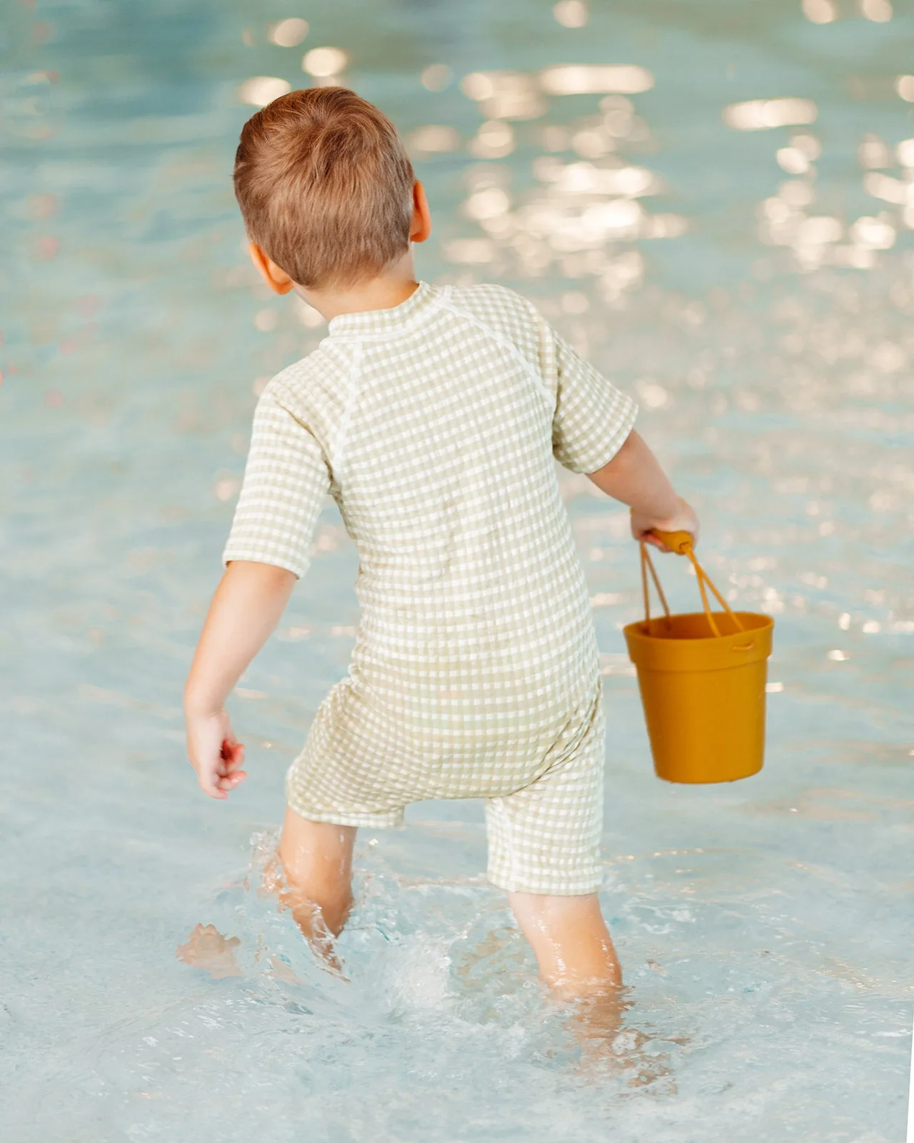 Milkbarn Green Gingham Zipper Shortall Swimsuit - Image 5