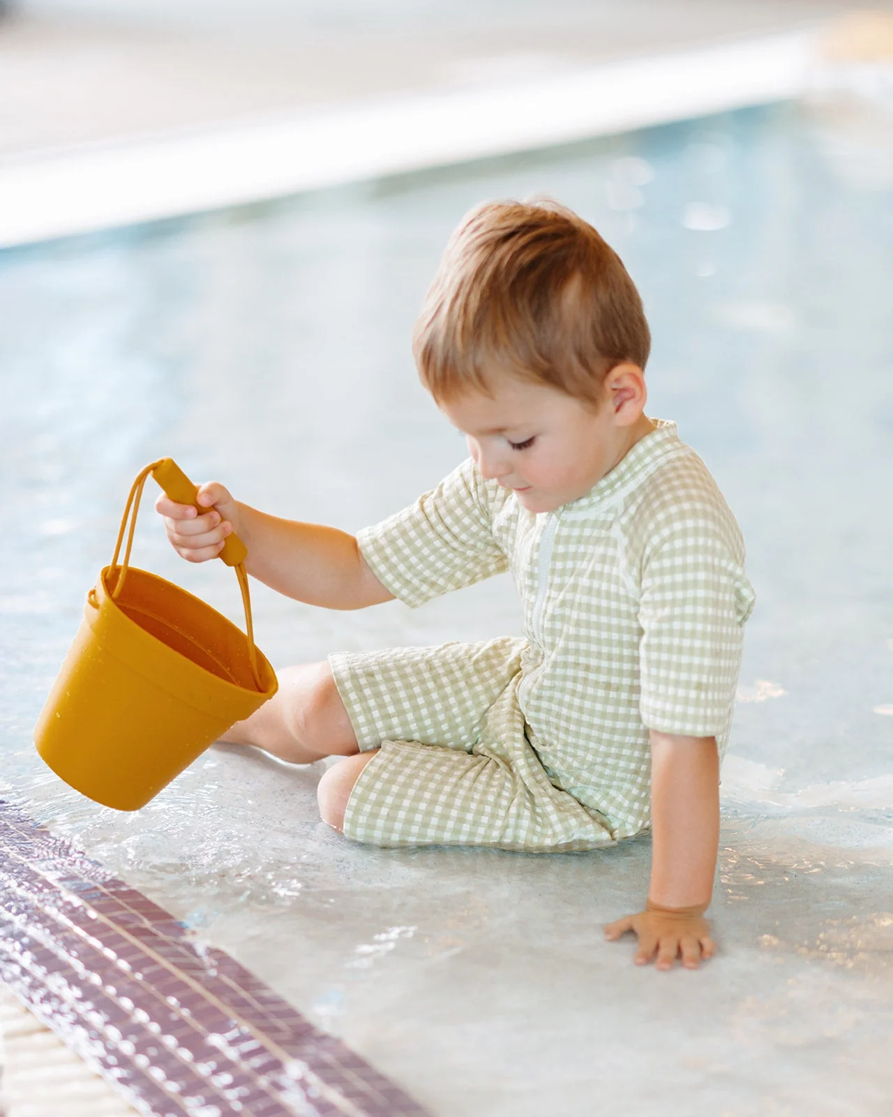Milkbarn Green Gingham Zipper Shortall Swimsuit - Image 6