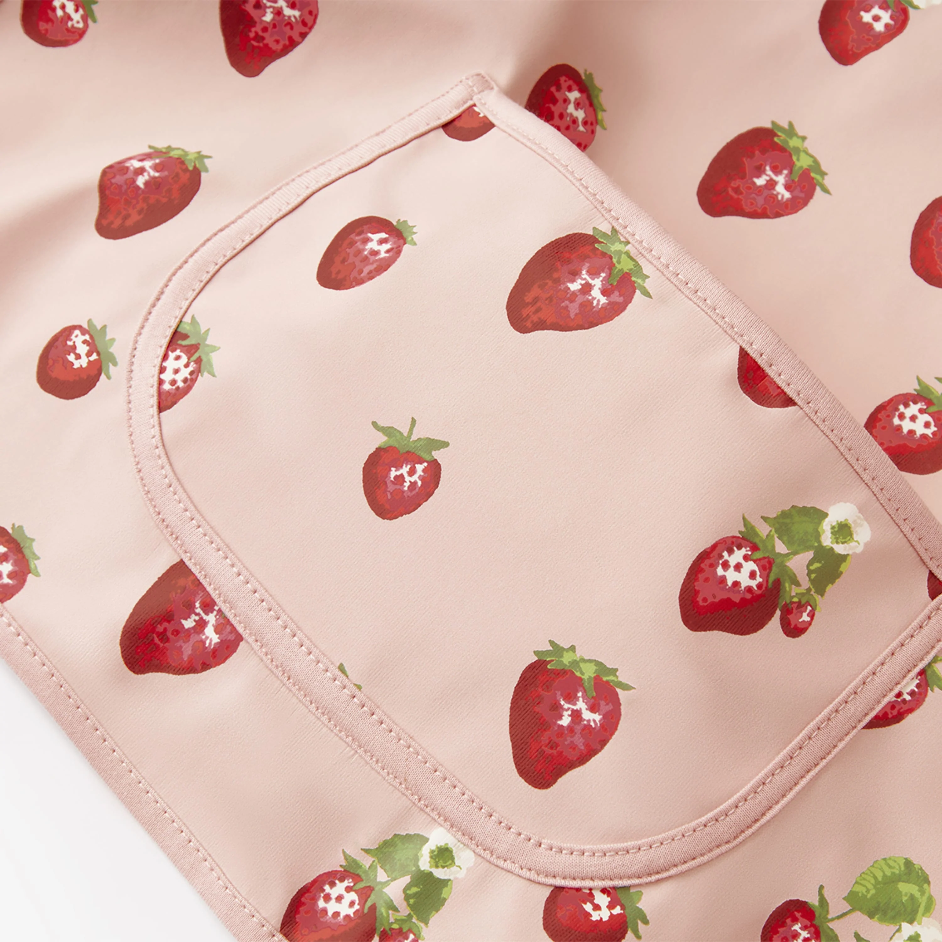 Milkbarn Strawberry Long Sleeve Pocket Bib - Image 4