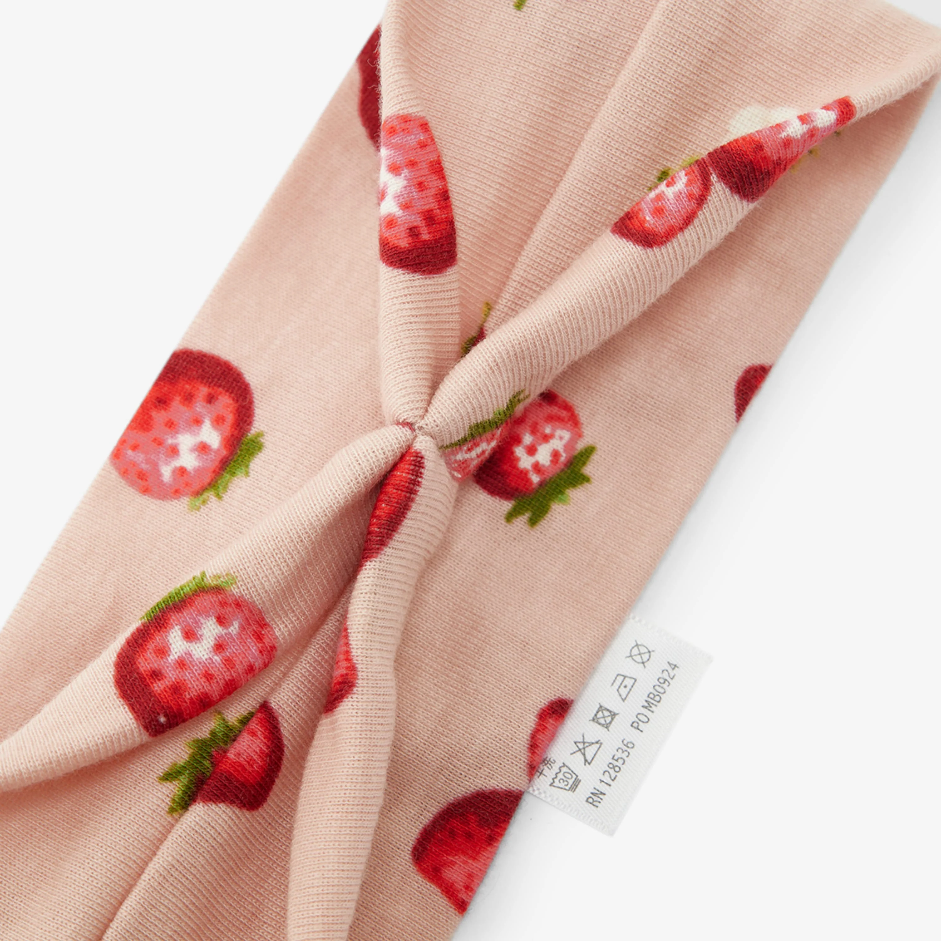 Milkbarn Strawberry Organic Cotton Knotted Headband - Image 3