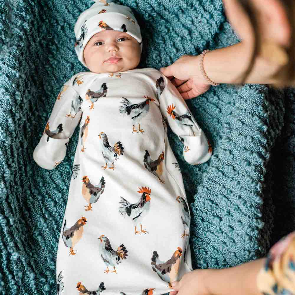 Milkbarn Strawberry Organic Cotton Newborn Gown & Hat Set - Image 14