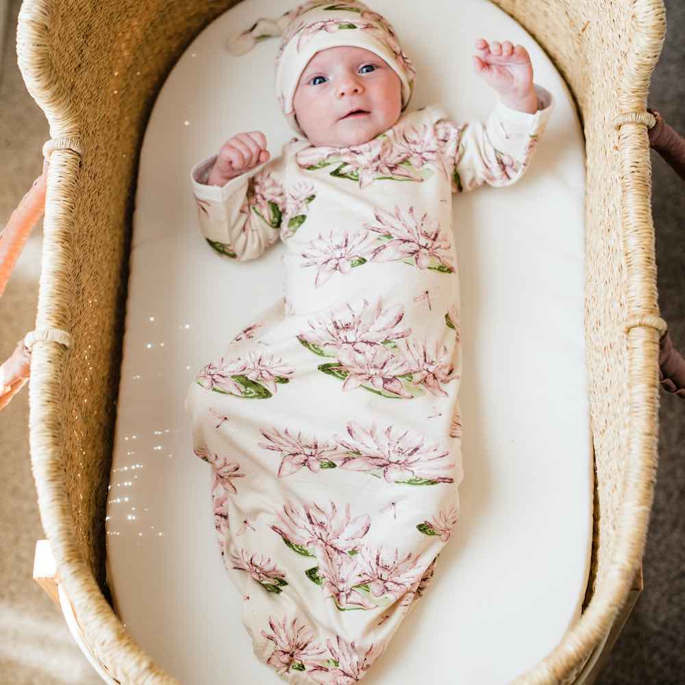Milkbarn Strawberry Organic Cotton Newborn Gown & Hat Set - Image 15