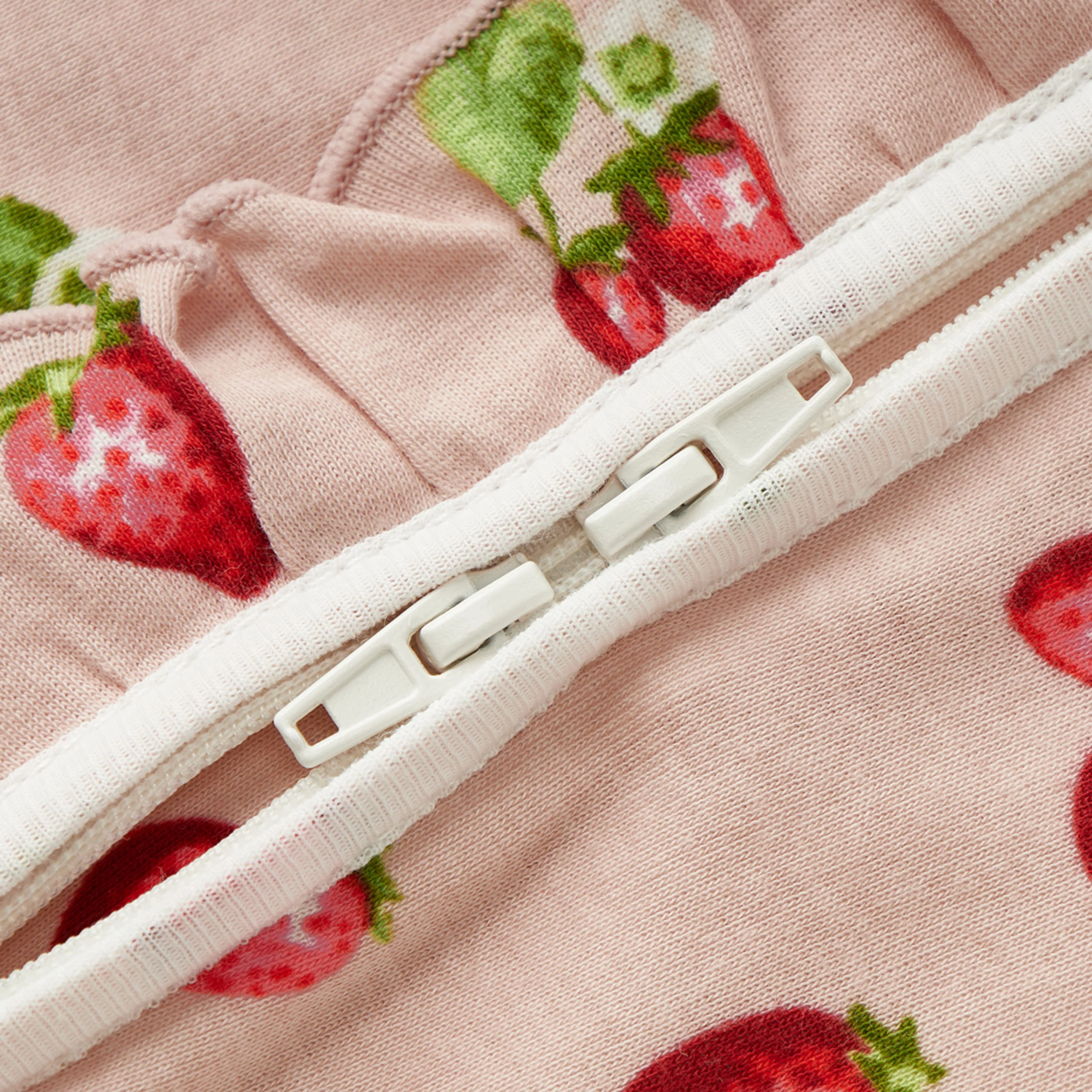 Milkbarn Strawberry Organic Cotton Ruffle Footed Romper - Image 3