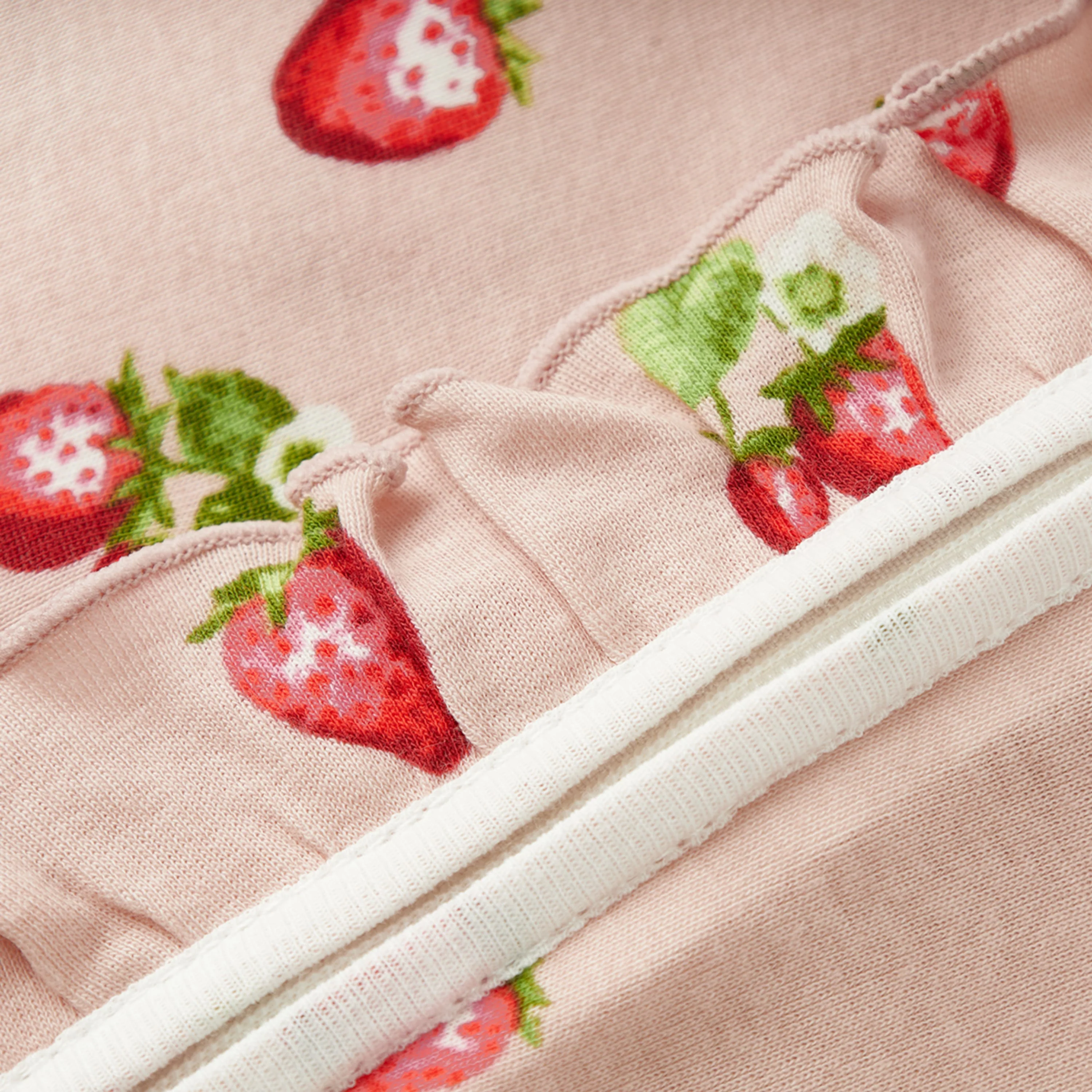 Milkbarn Strawberry Organic Cotton Ruffle Footed Romper - Image 4