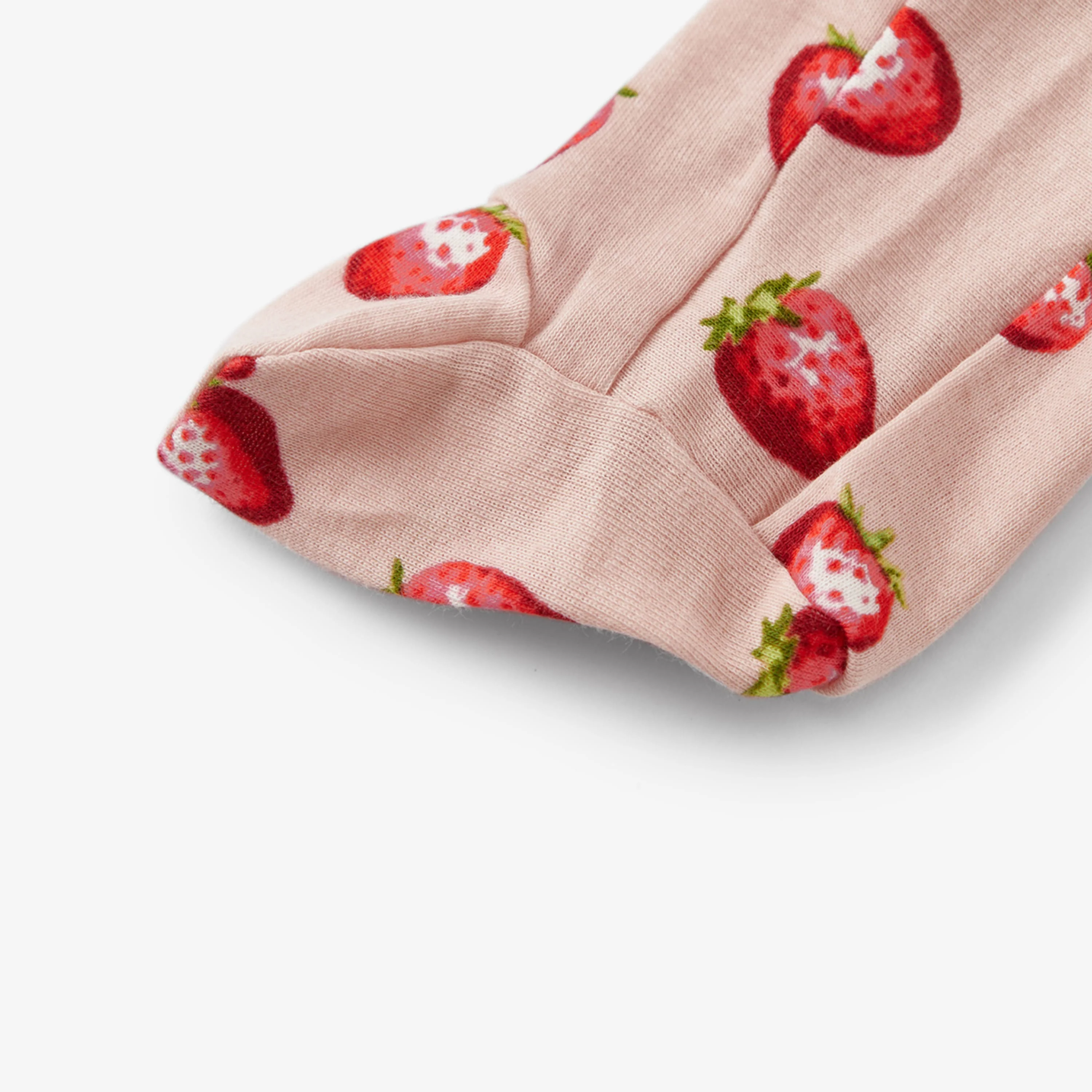 Milkbarn Strawberry Organic Cotton Ruffle Footed Romper - Image 7