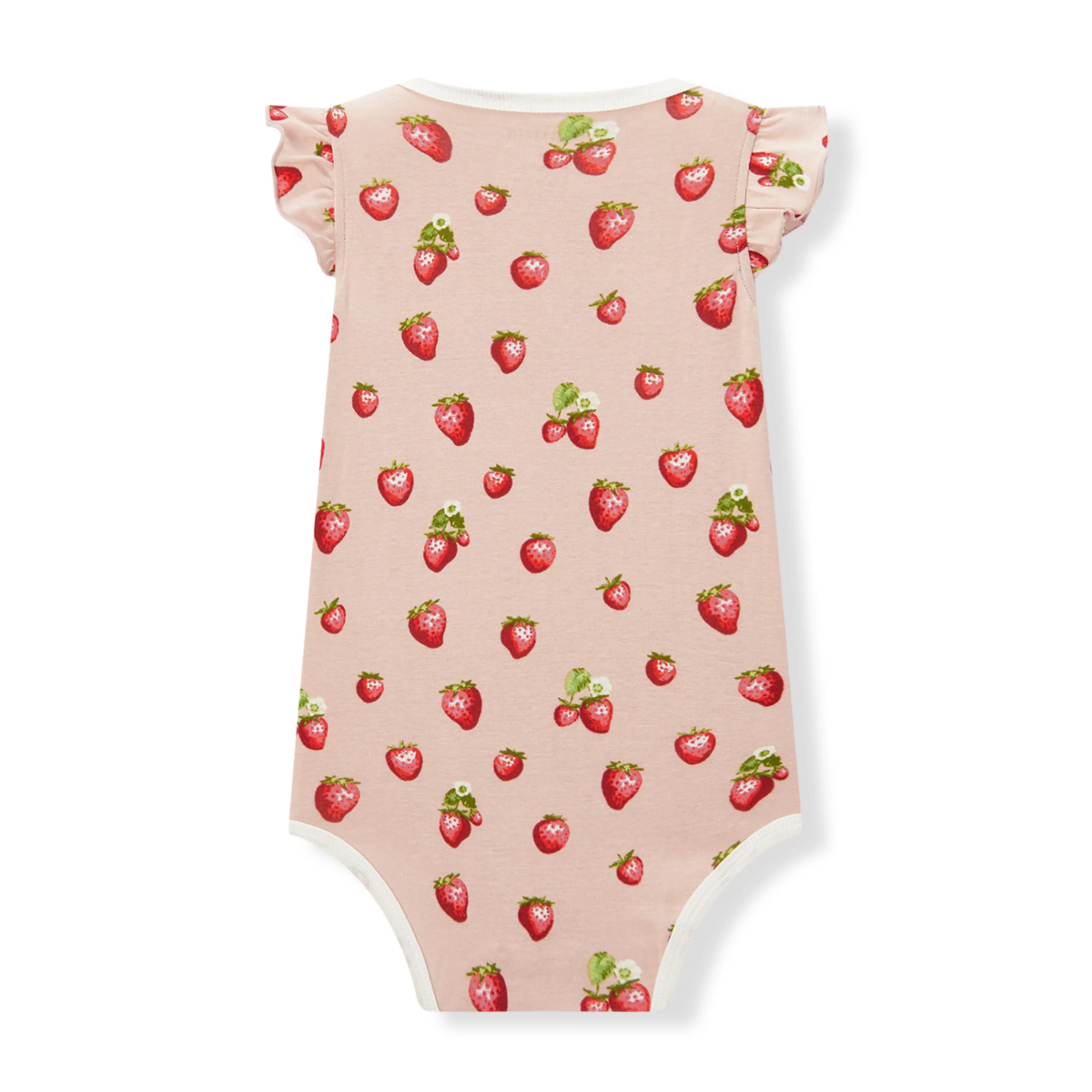 Milkbarn Strawberry Organic Cotton Ruffle One Piece - Image 2