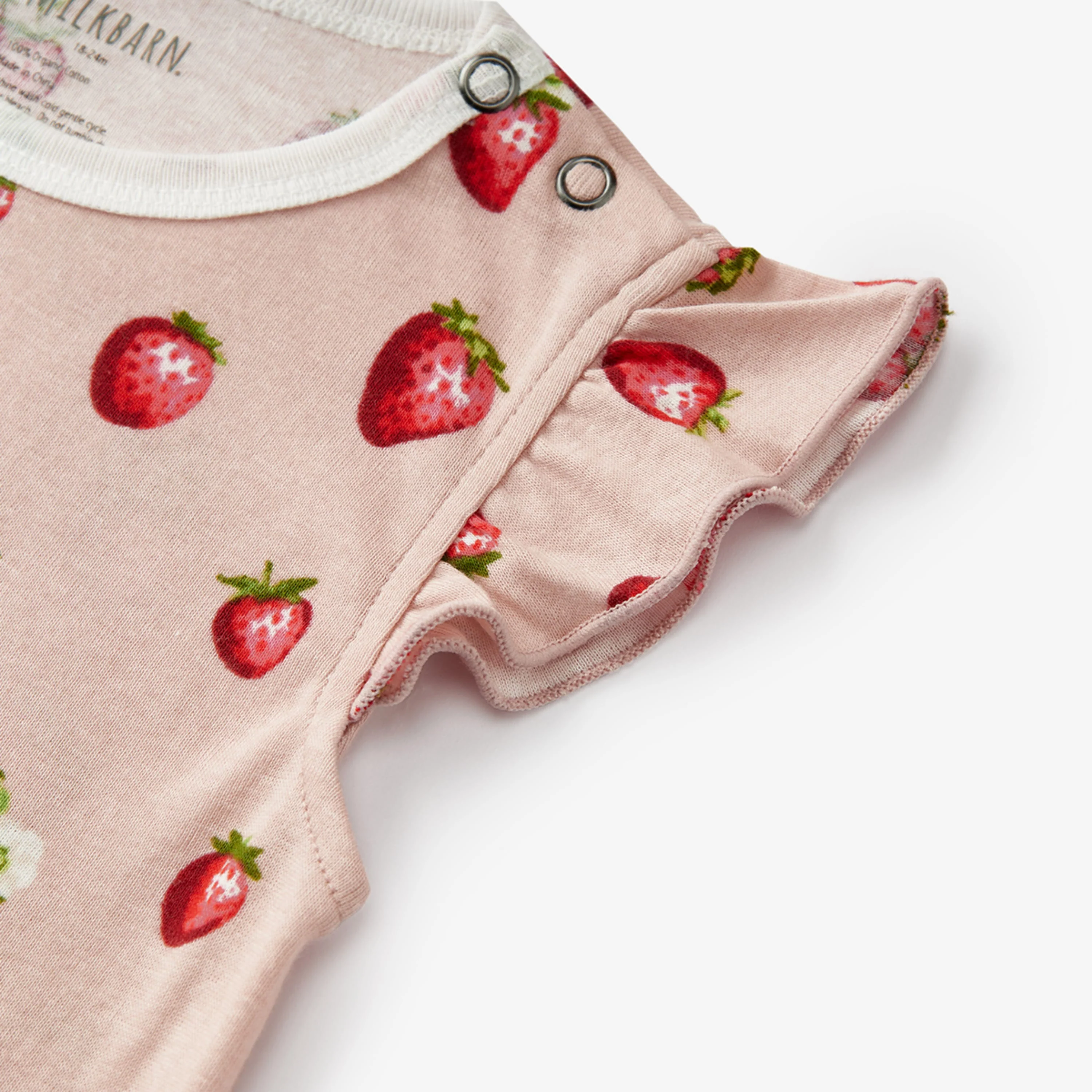 Milkbarn Strawberry Organic Cotton Ruffle One Piece - Image 4
