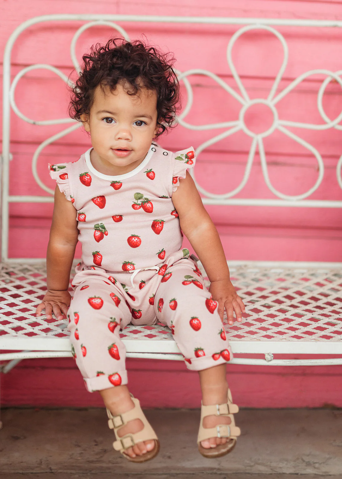 Milkbarn Strawberry Organic Cotton Ruffle One Piece - Image 8