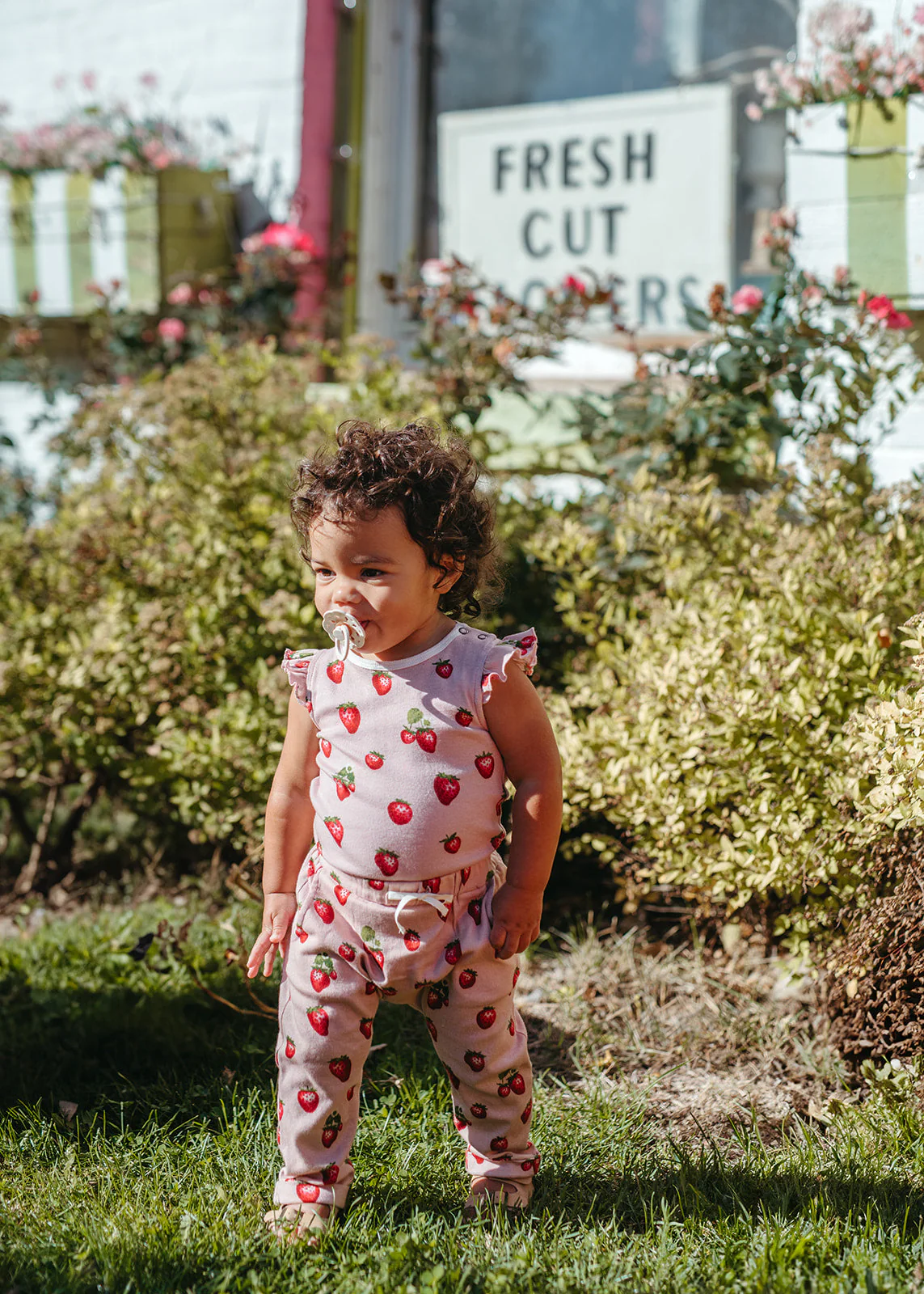 Milkbarn Strawberry Organic Cotton Ruffle One Piece - Image 9