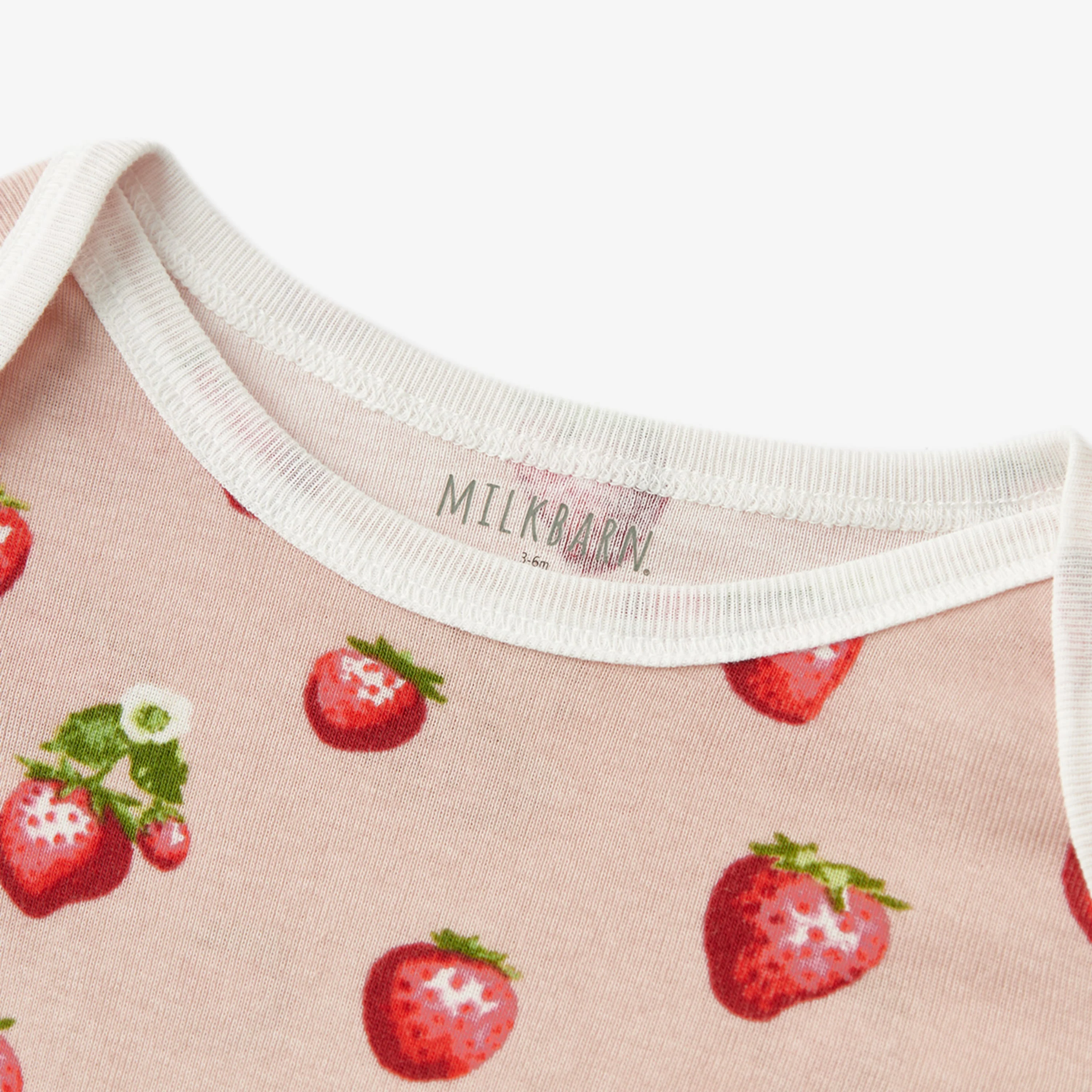 Milkbarn Strawberry Organic Cotton Short Sleeve One Piece - Image 3
