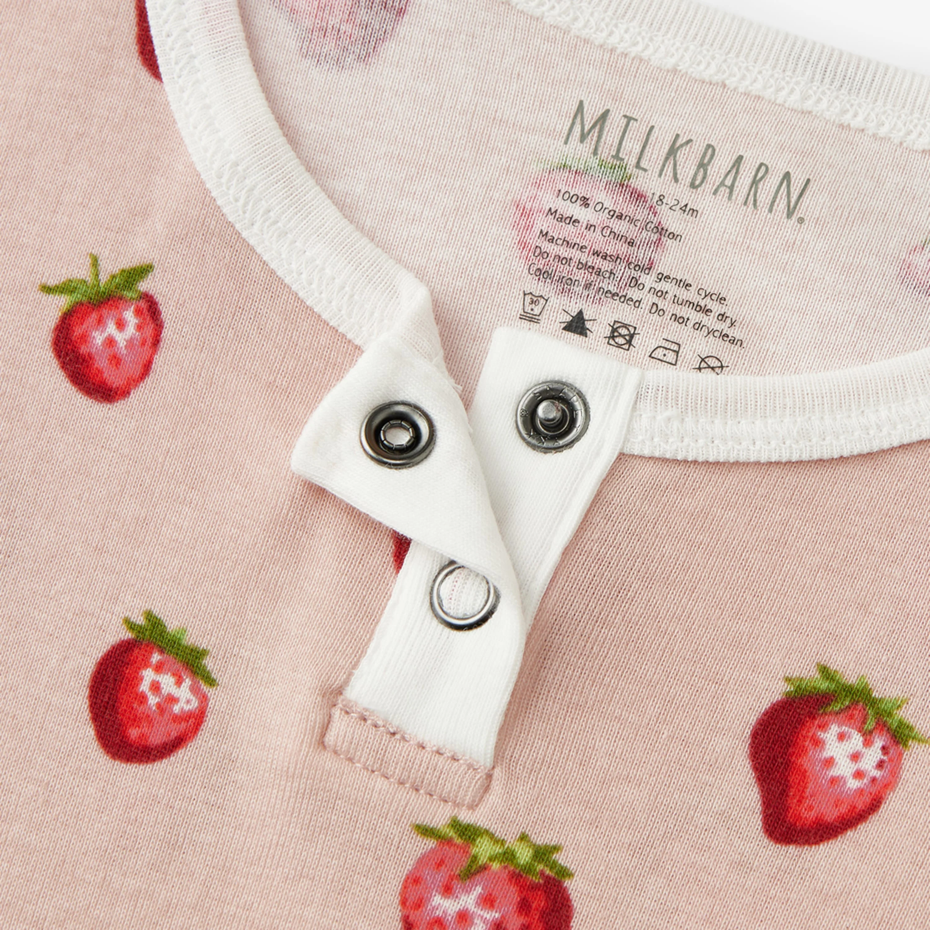 Milkbarn Strawberry Organic Cotton Shortall - Image 4