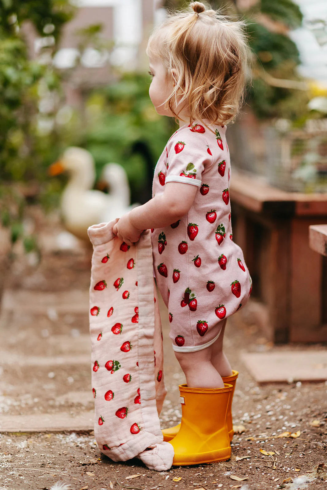 Milkbarn Strawberry Organic Cotton Shortall - Image 7