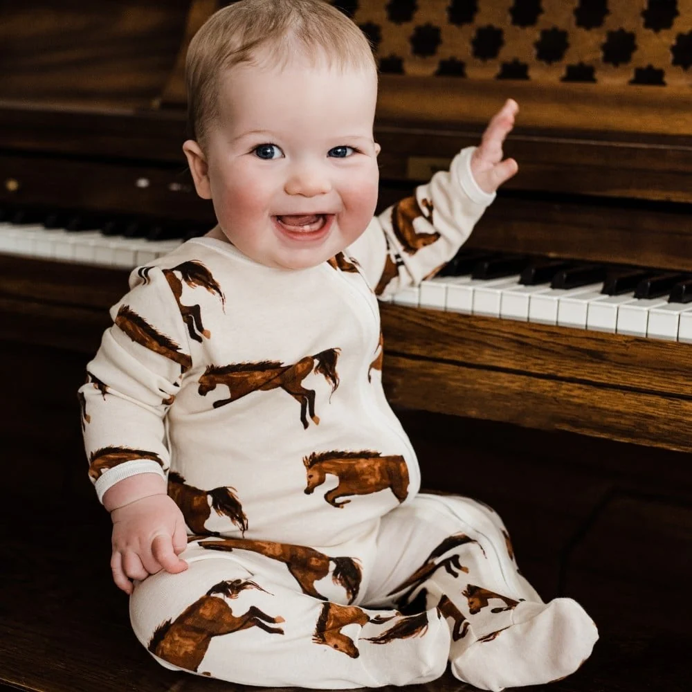 Milkbarn Strawberry Organic Cotton Zipper Footed Romper - Image 8