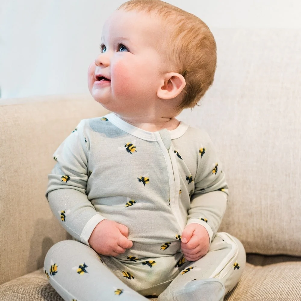 Milkbarn Strawberry Organic Cotton Zipper Footed Romper - Image 9