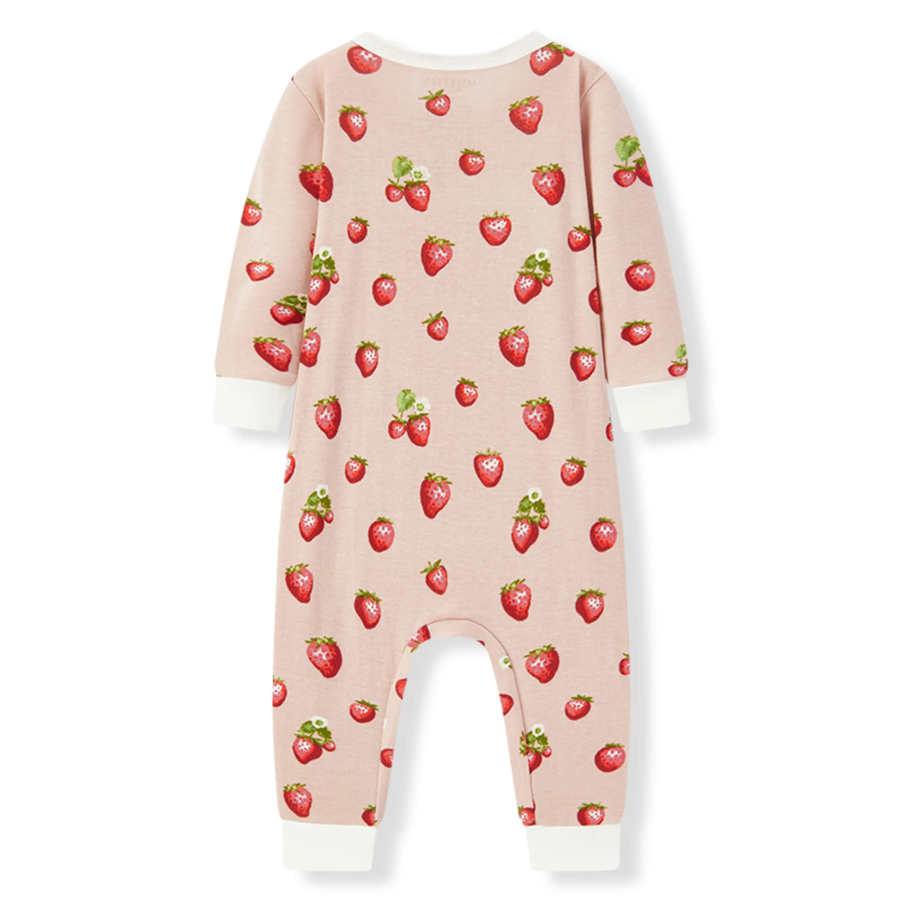 Milkbarn Strawberry Organic Cotton Zipper Pajama - Image 2