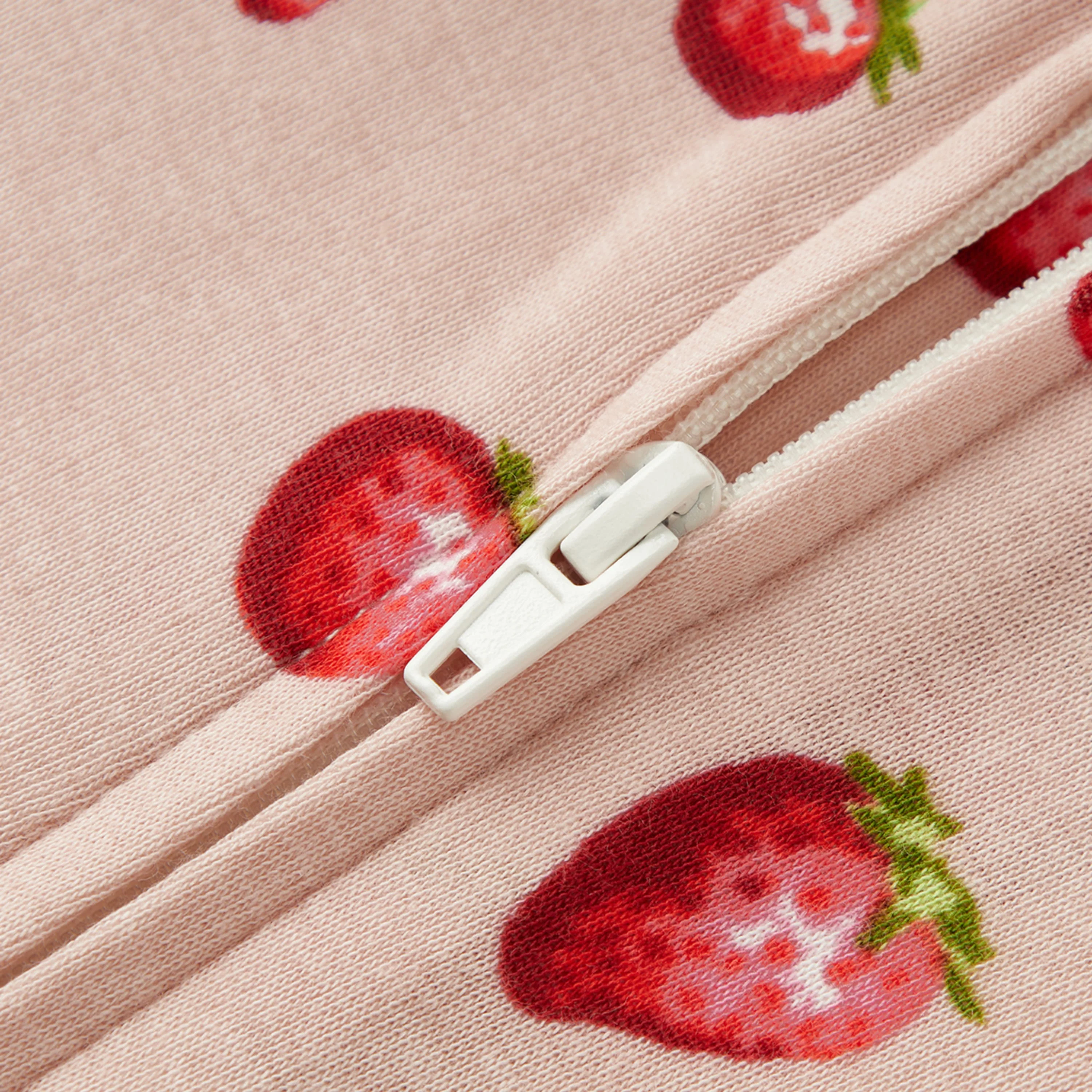 Milkbarn Strawberry Organic Cotton Zipper Pajama - Image 4