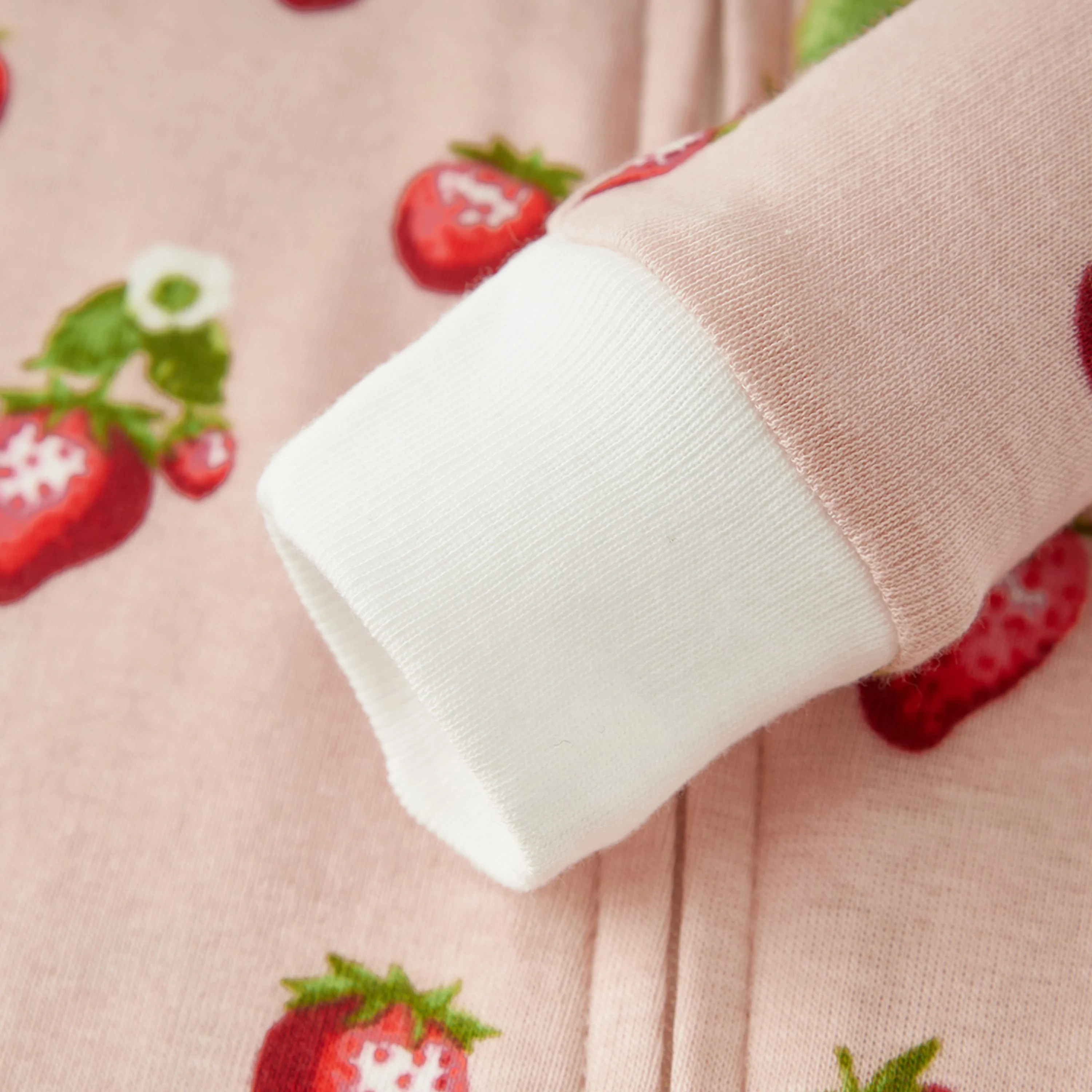 Milkbarn Strawberry Organic Cotton Zipper Pajama - Image 6