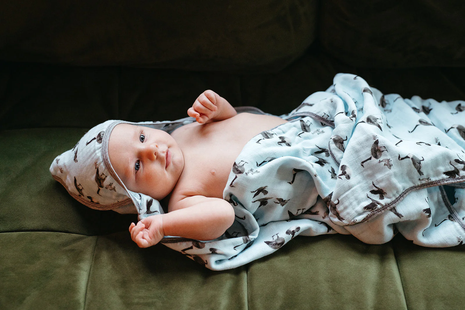 Milkbarn Strawberry Organic Hooded Swaddle Blanket - Image 10