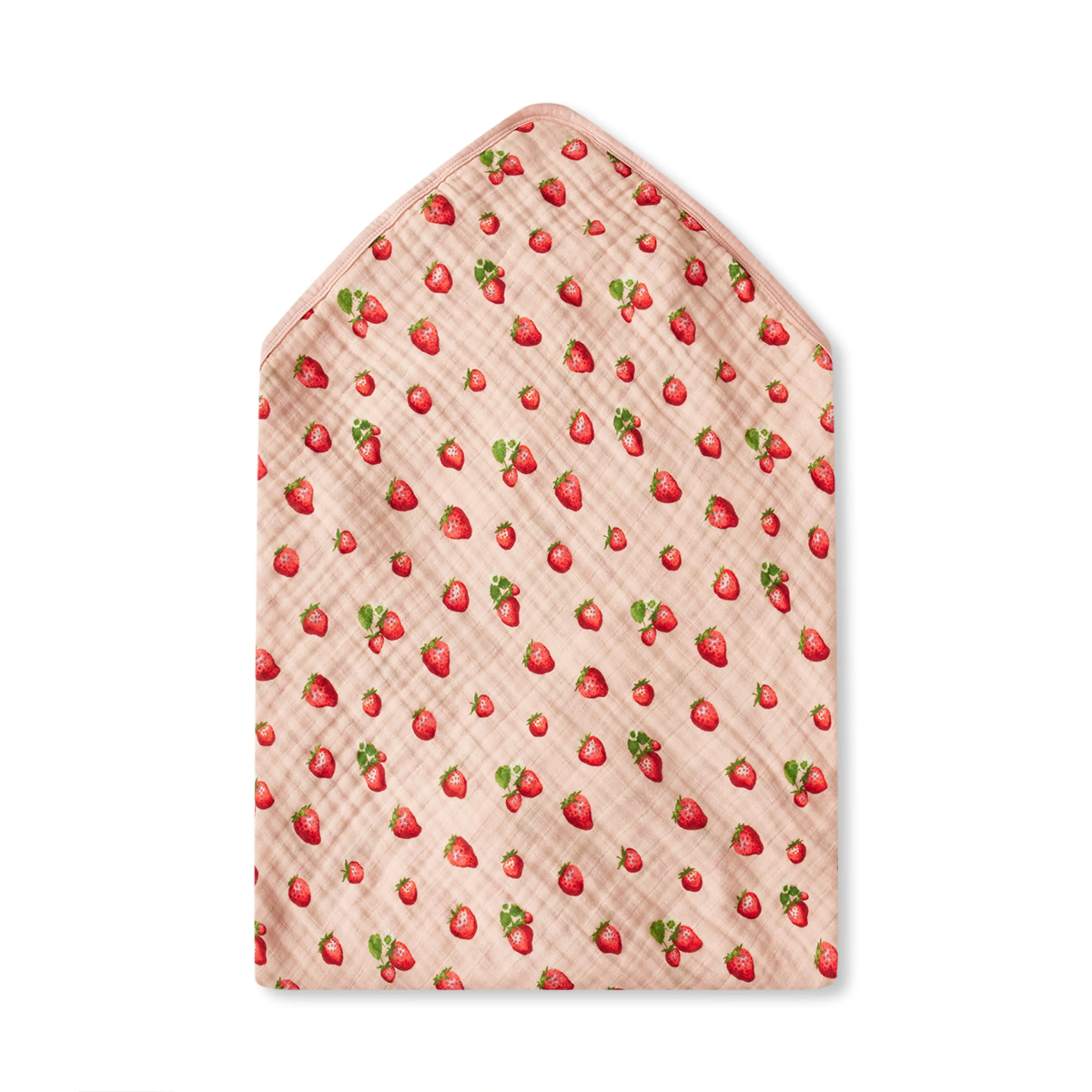Milkbarn Strawberry Organic Hooded Swaddle Blanket - Image 2