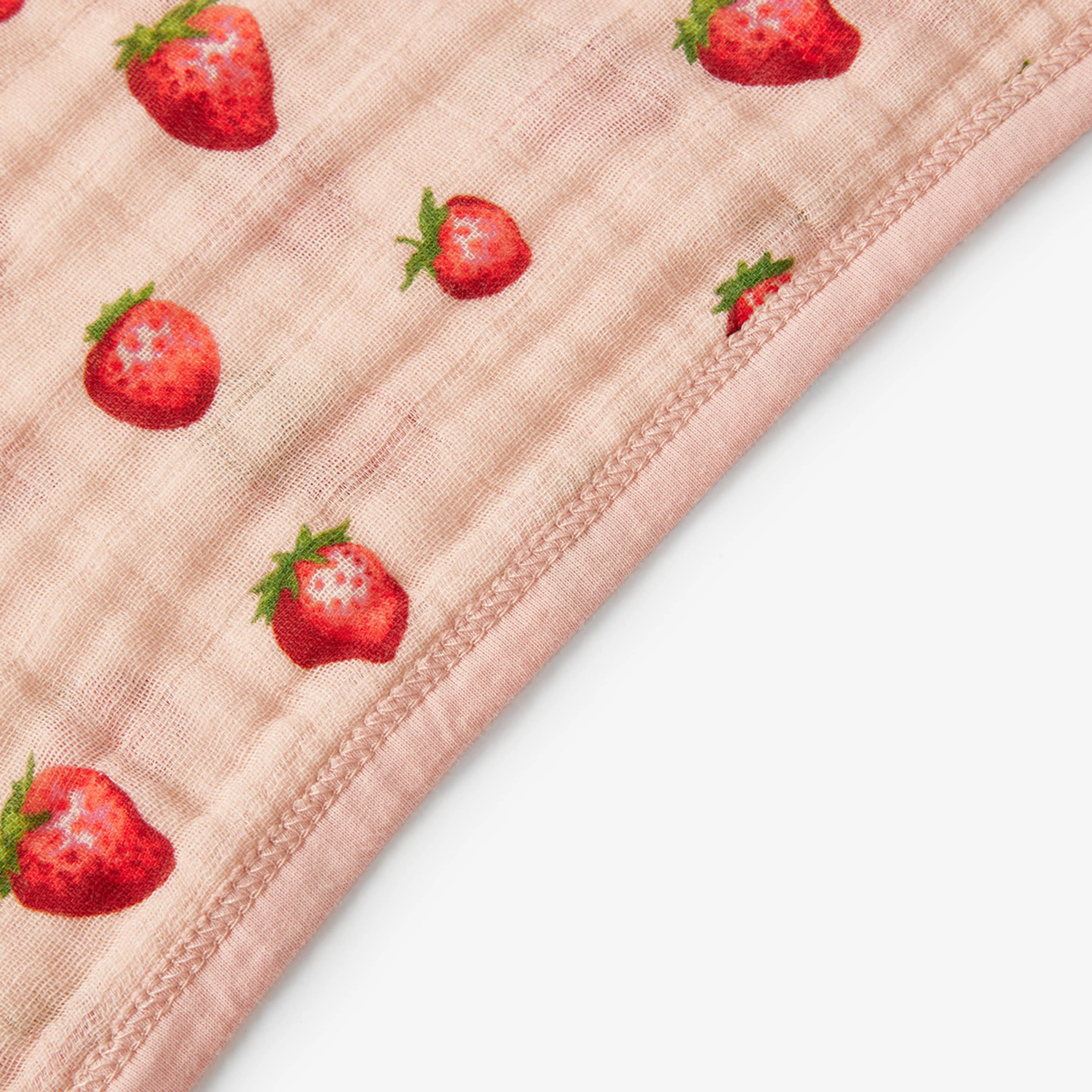 Milkbarn Strawberry Organic Hooded Swaddle Blanket - Image 3