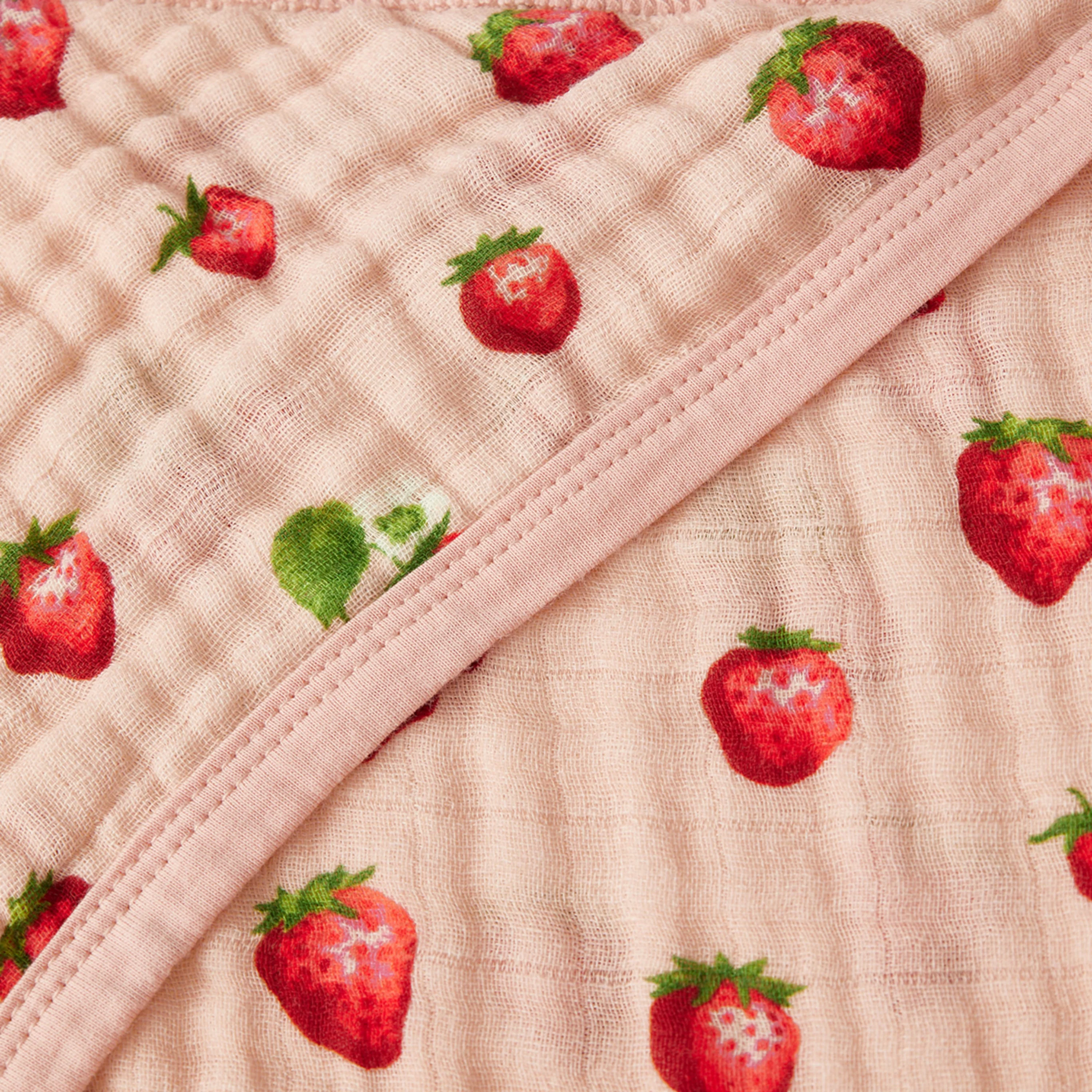 Milkbarn Strawberry Organic Hooded Swaddle Blanket - Image 5