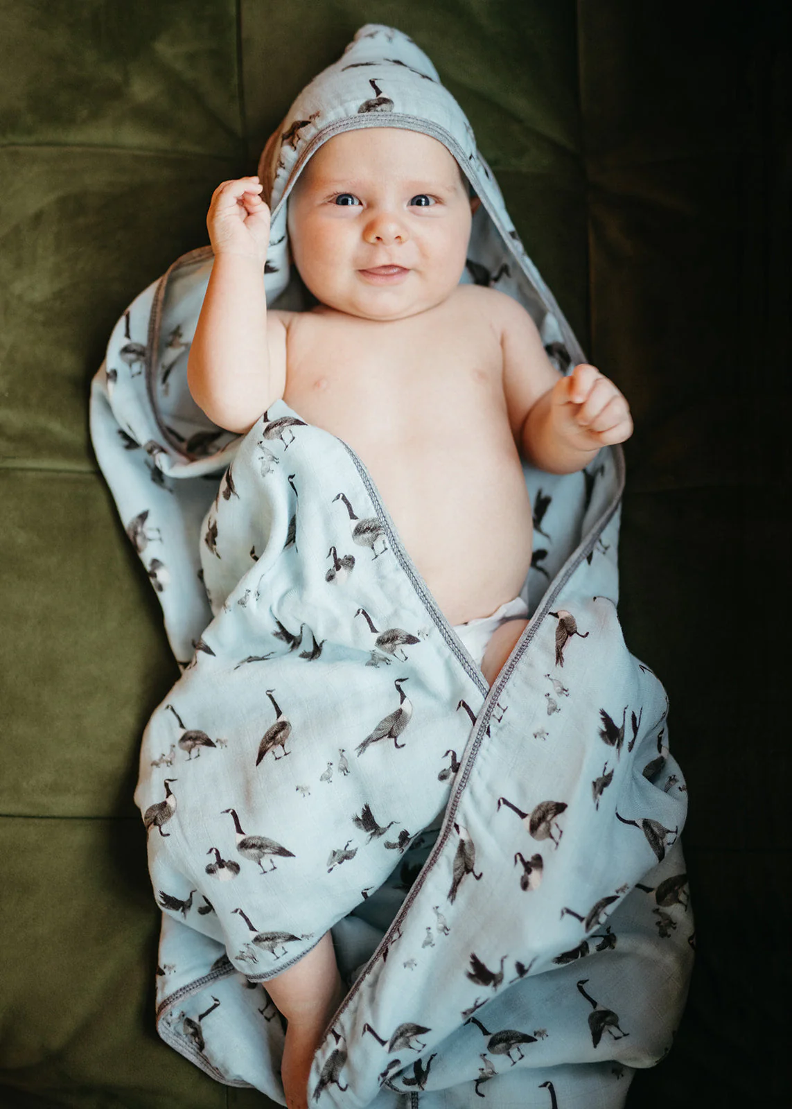 Milkbarn Strawberry Organic Hooded Swaddle Blanket - Image 8