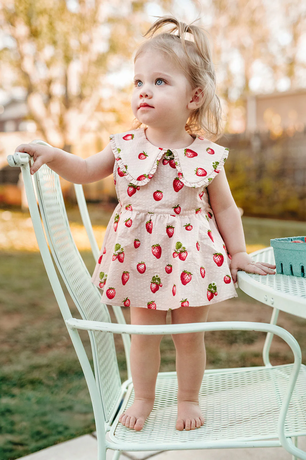 Milkbarn Strawberry Ruffle Collar Dress - Image 9