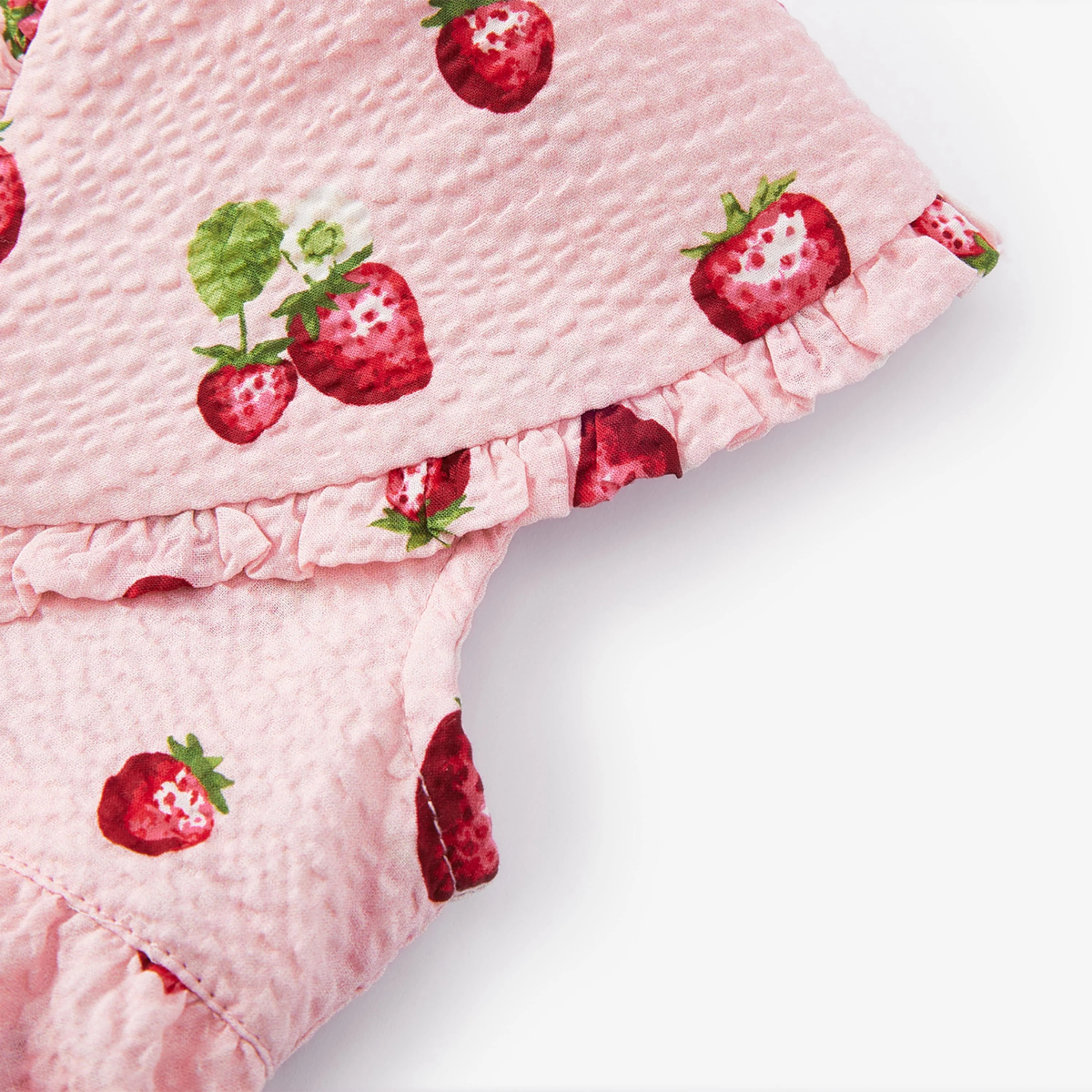 Milkbarn Strawberry Ruffle Collar One Piece Dress - Image 4