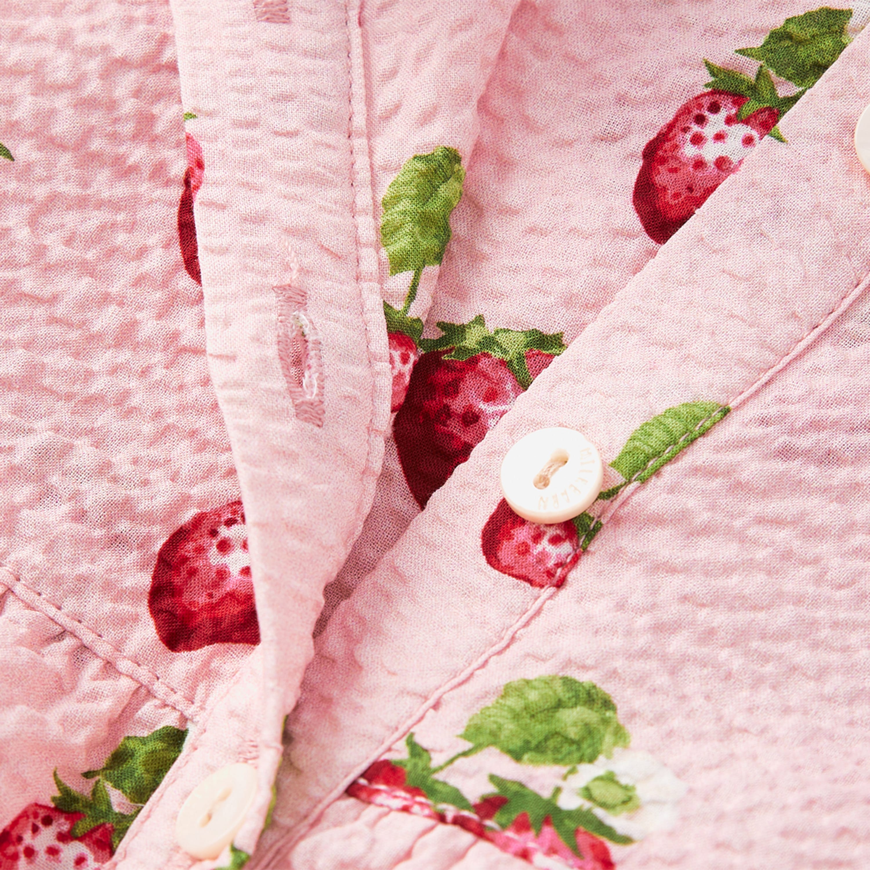 Milkbarn Strawberry Ruffle Collar One Piece Dress - Image 7