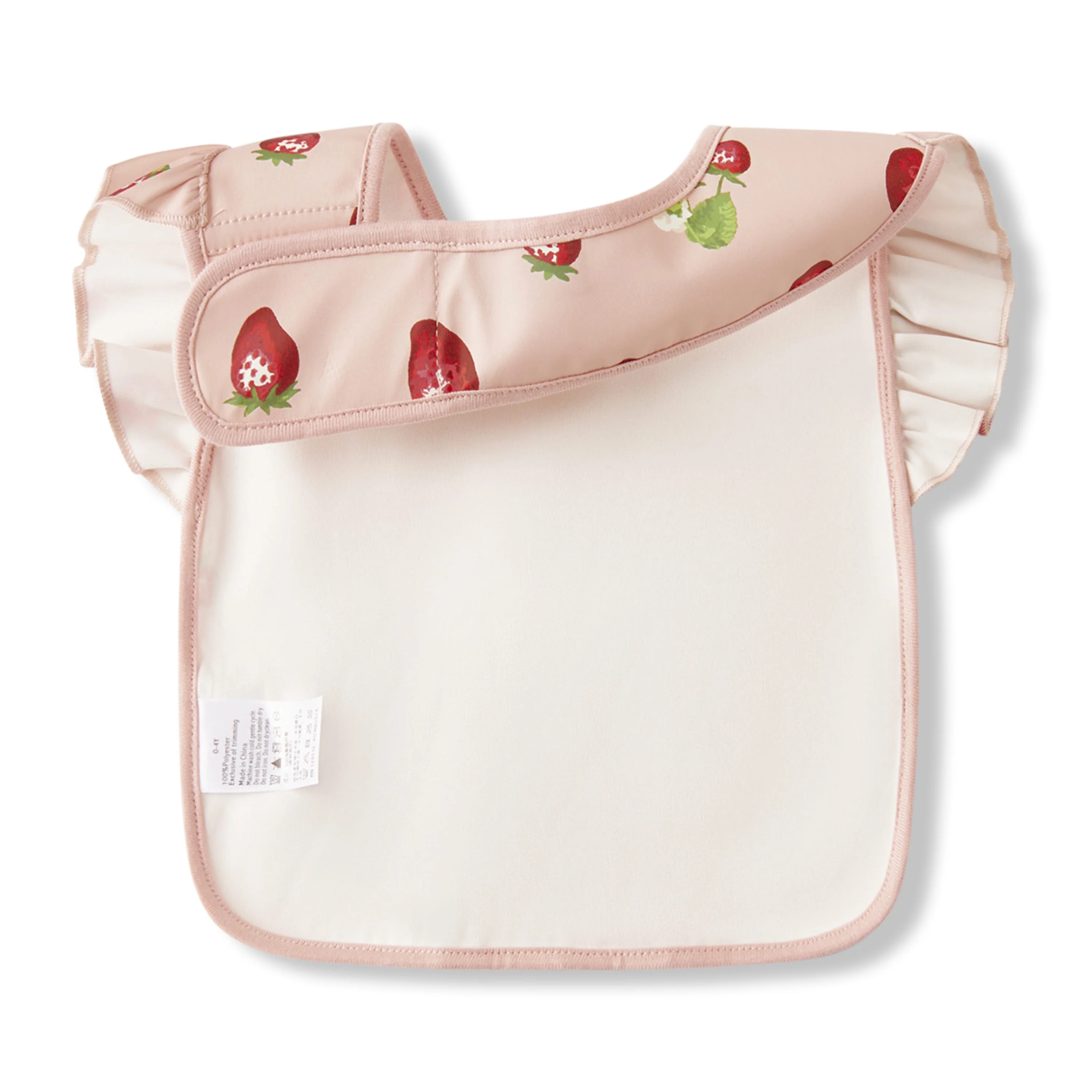 Milkbarn Strawberry Ruffle Pocket Bib - Image 2