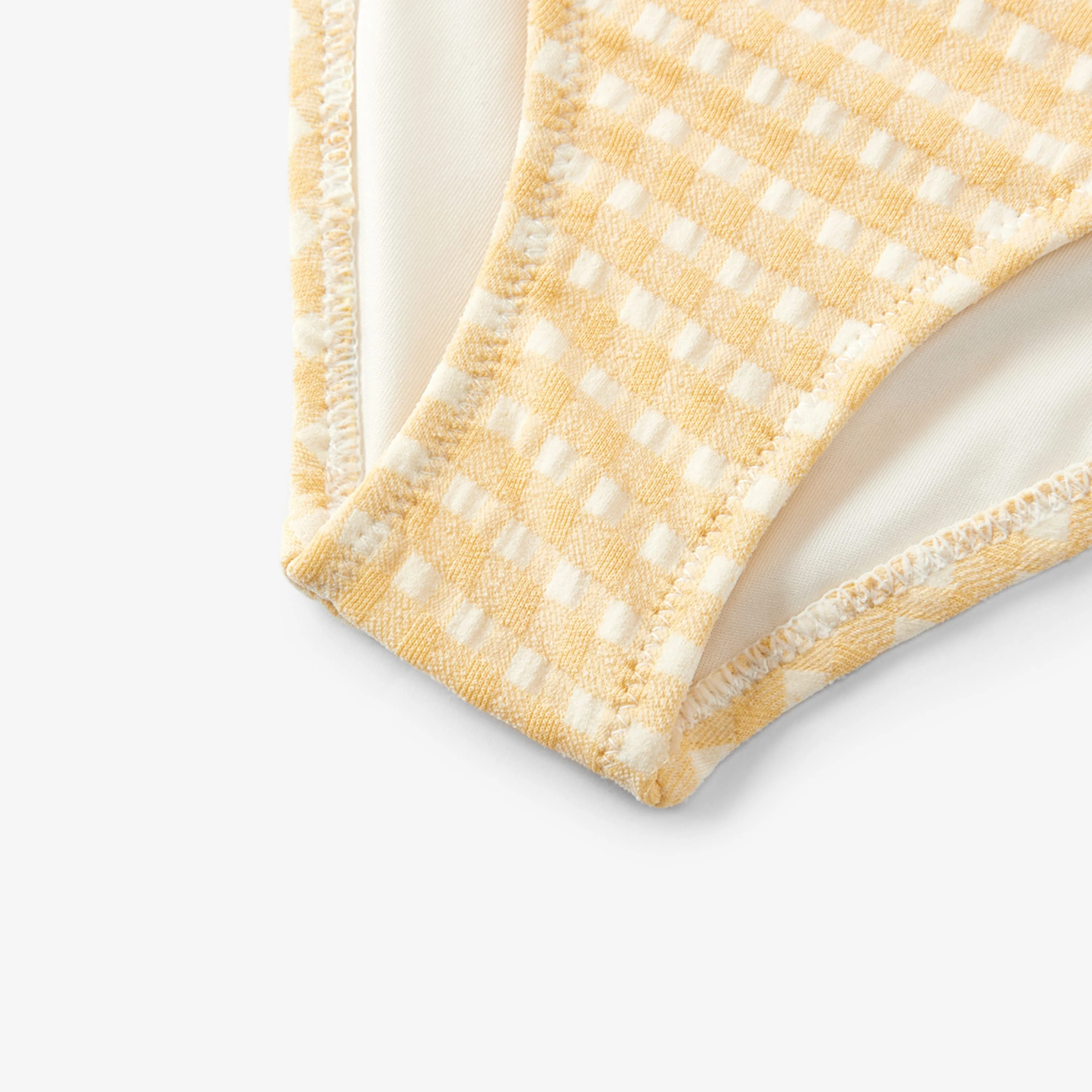 Milkbarn Yellow Gingham Ruffle Square Neck Swimsuit - Image 4