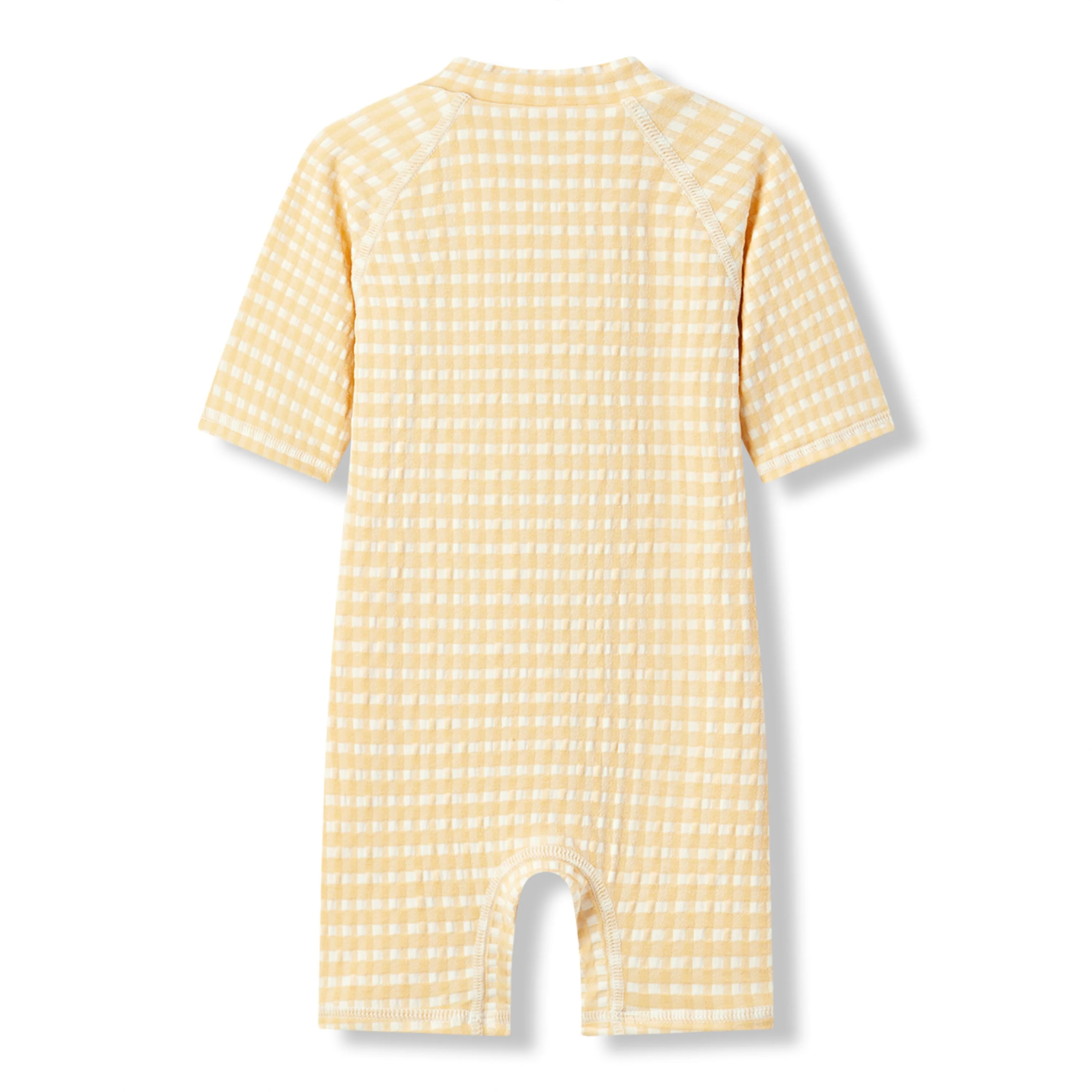 Milkbarn Yellow Gingham Zipper Shortall Swimsuit - Image 2