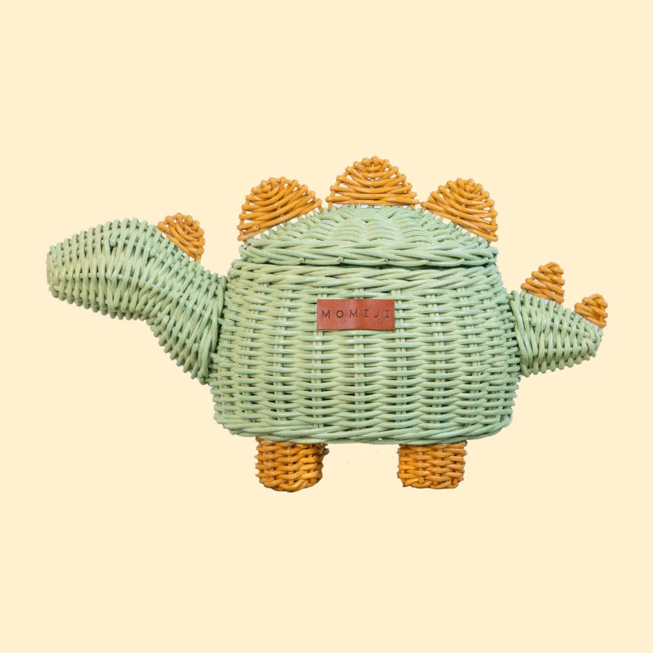 Momiji Dinosaur Basket Small - Mint Green - Image 7