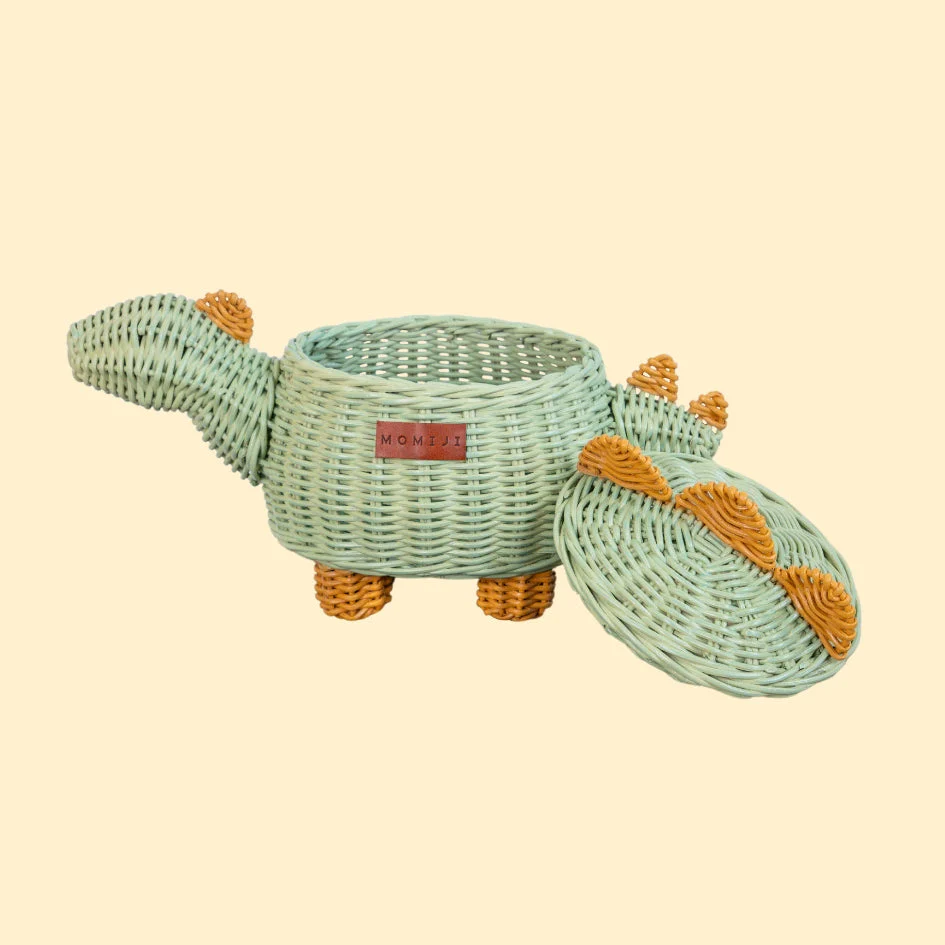 Momiji Dinosaur Basket Small - Mint Green - Image 8