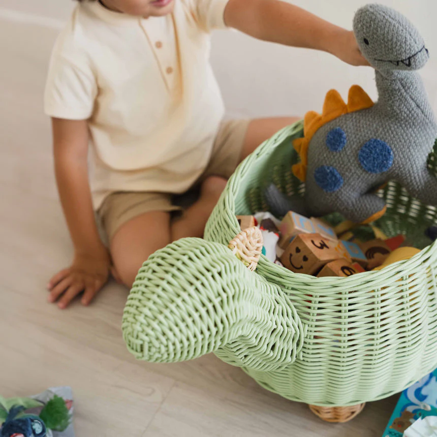 Momiji Dinosaur Storage Basket - Mint Green - Image 6