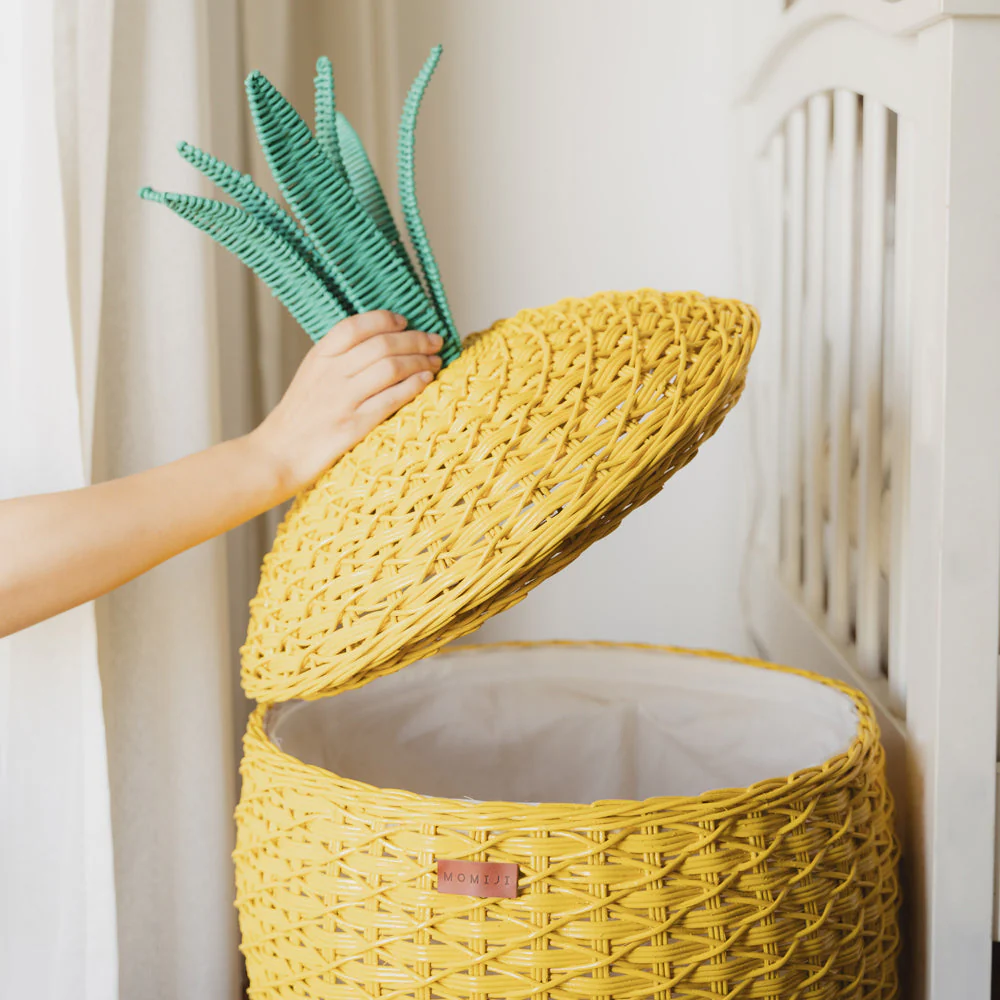 Momiji Pineapple Storage Basket Large - Yellow - Image 2