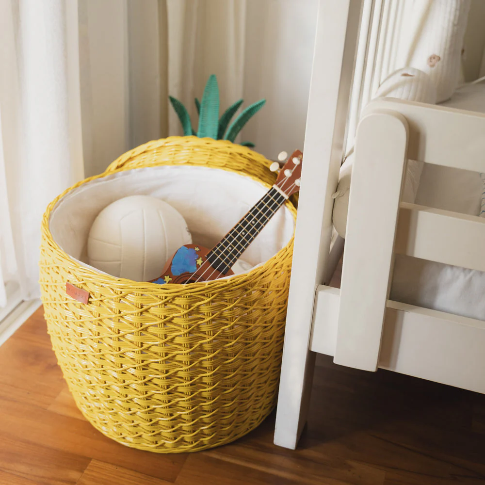 Momiji Pineapple Storage Basket Large - Yellow - Image 3