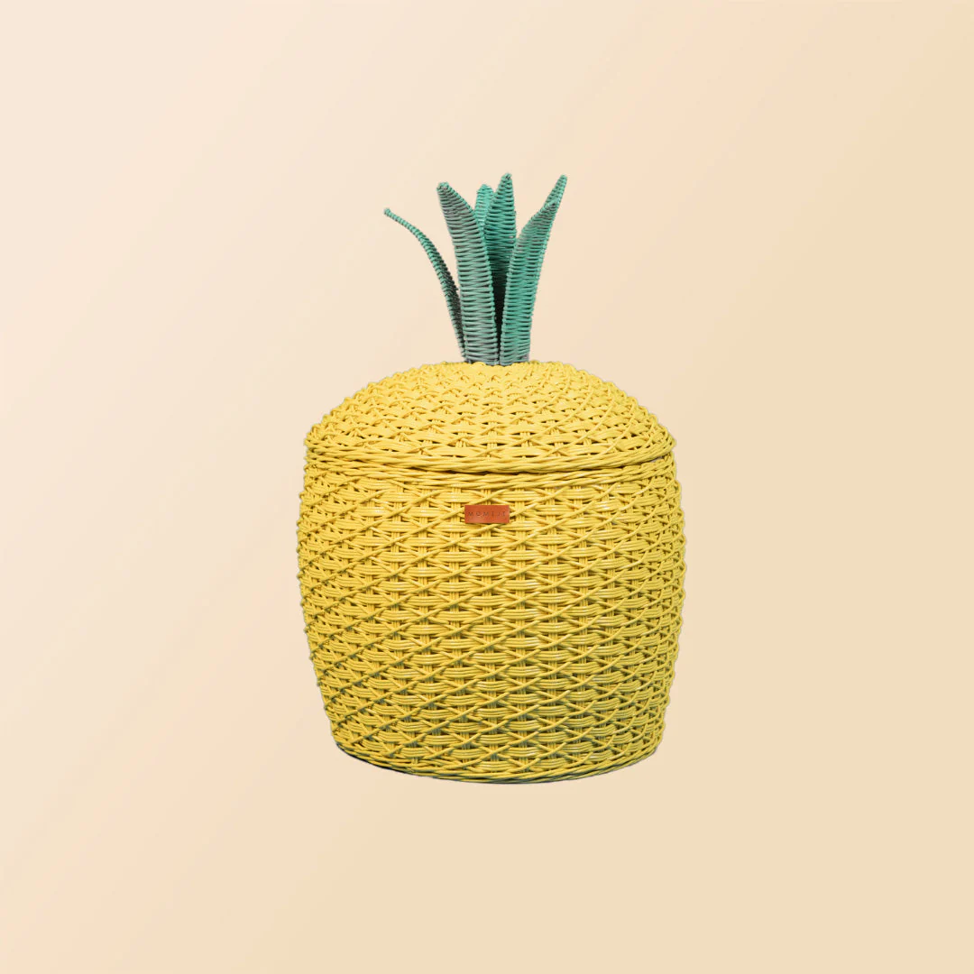 Momiji Pineapple Storage Basket Large - Yellow - Image 7