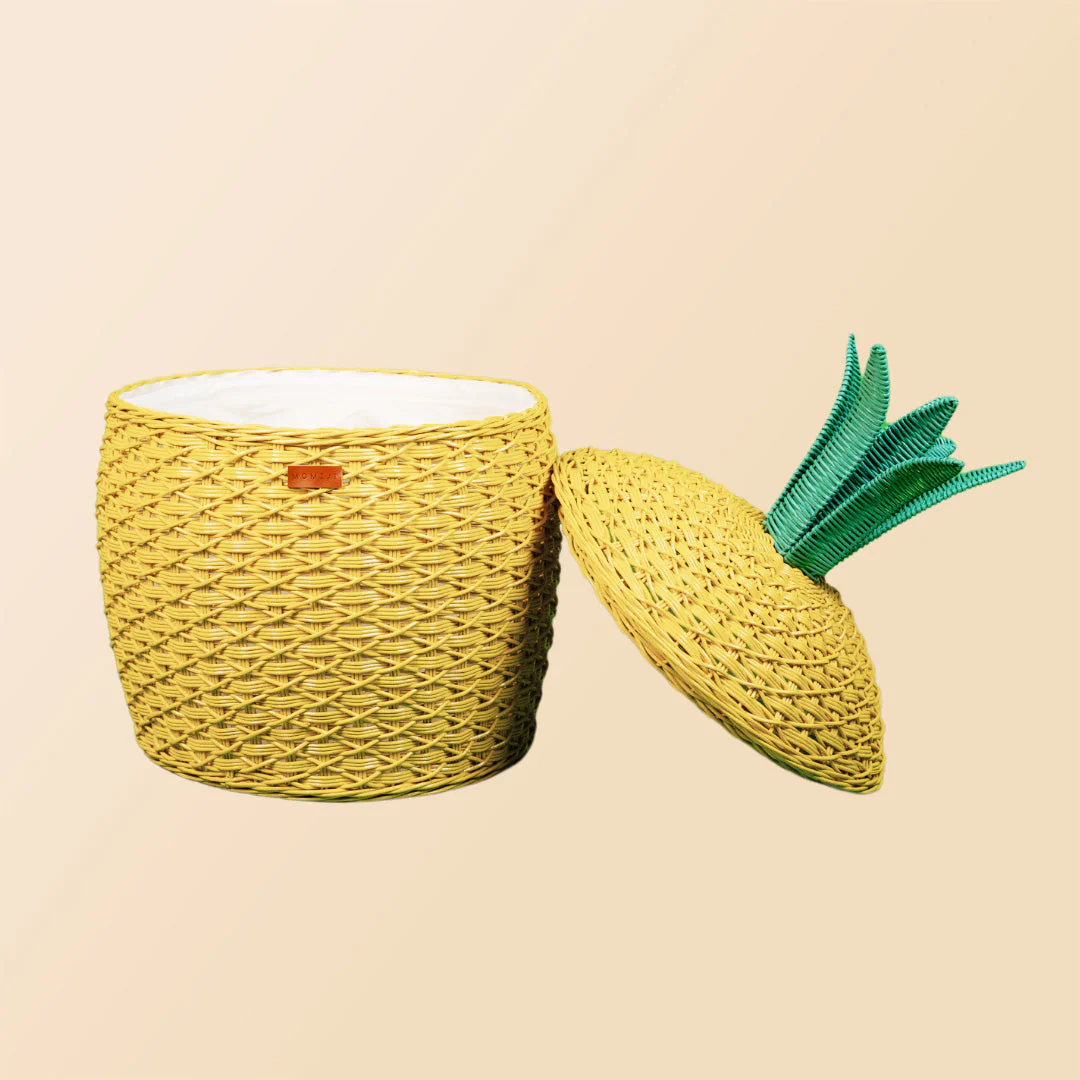 Momiji Pineapple Storage Basket Large - Yellow - Image 8